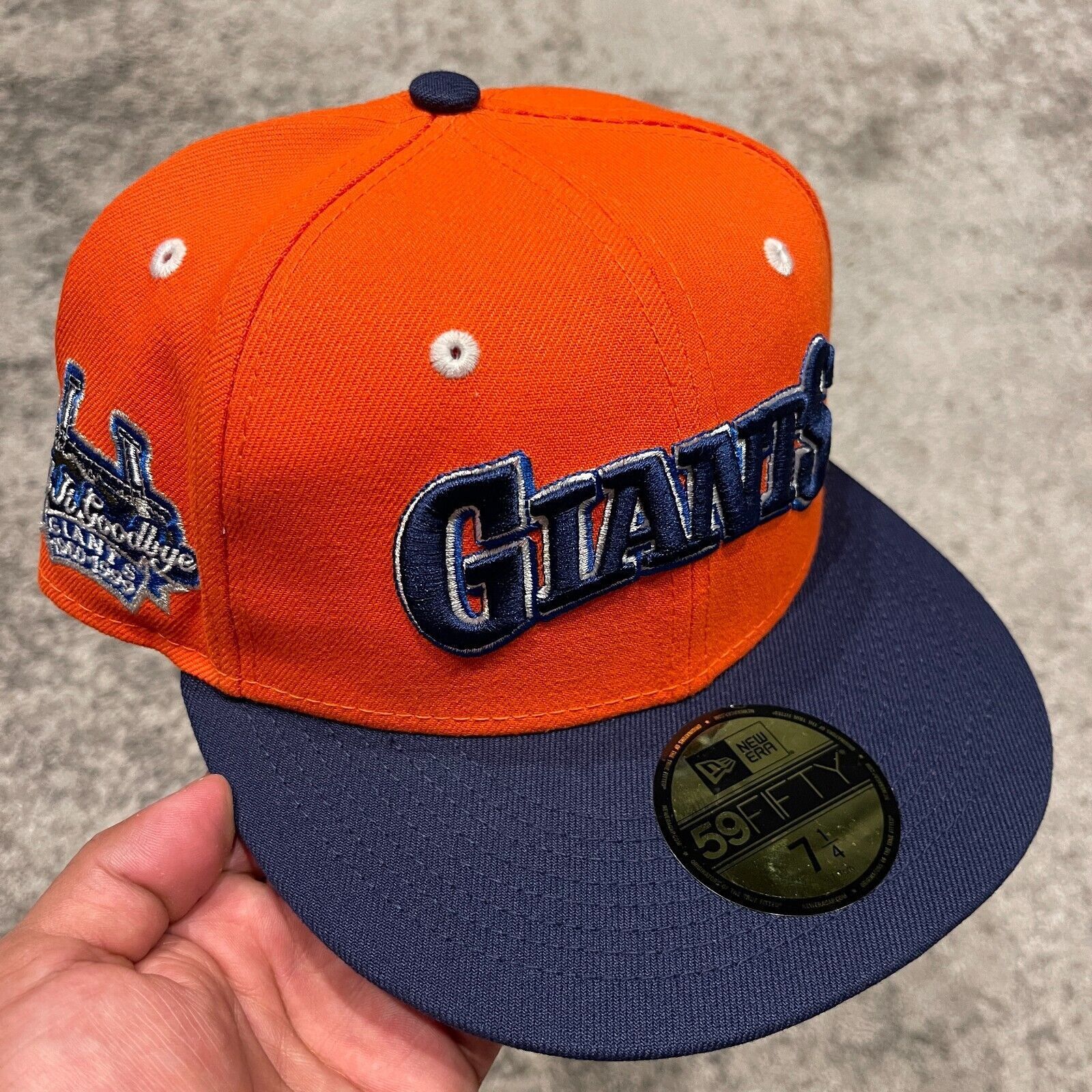 New Era San Francisco Giants orange Navy Tell It Goodbye Hat 7 1/4 Size ONE SIZE - 1 Thumbnail