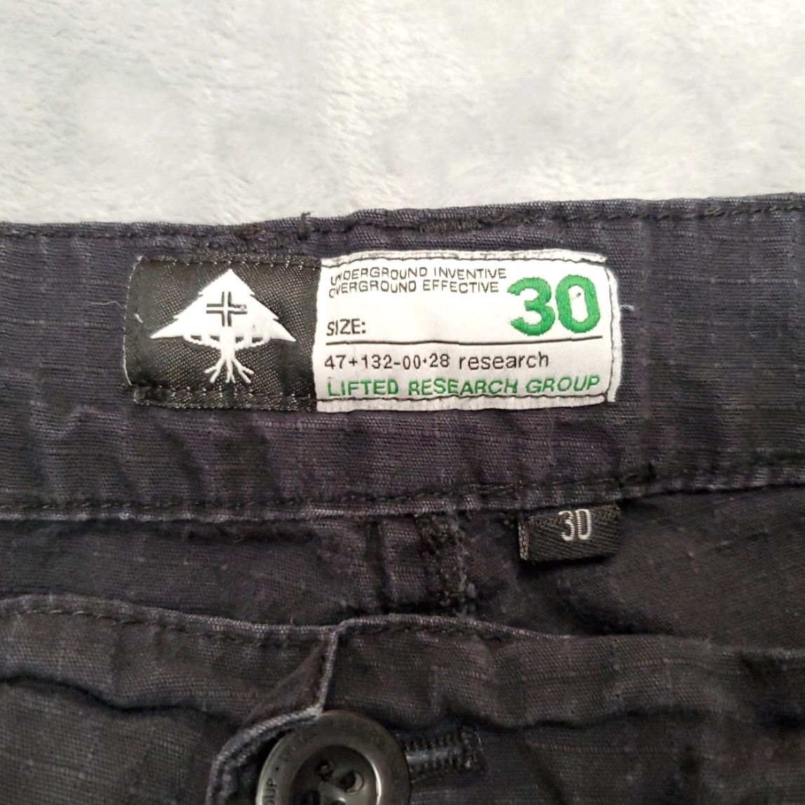 Etro LRG Shorts Mens 30 Black Ripstop Canvas Cargo Y2k Retro Lifted Research Group Size US 30 / EU 46 - 3 Thumbnail
