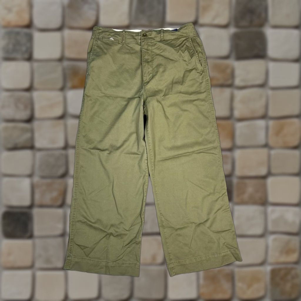 Polo Ralph Lauren Polo Ralph Lauren Cropped Pants Women 10 Green Cotton Stretch High Rise Wide Leg Size 32" / US 10 / IT 46 - 1 Thumbnail