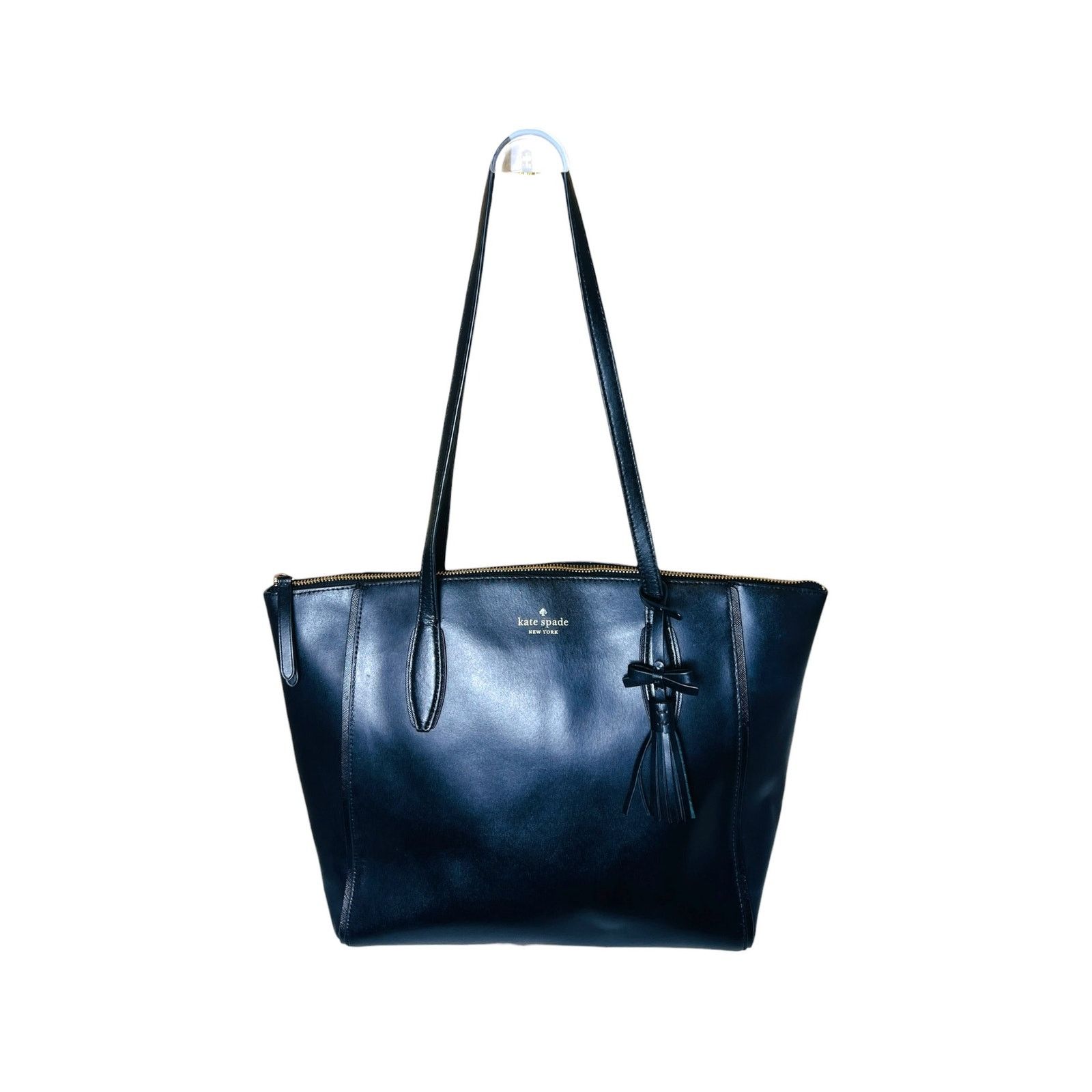Kate Spade Kate Spade Kali Large Black Leather Tote Bow Tassel Work Bag Size ONE SIZE - 8 Thumbnail