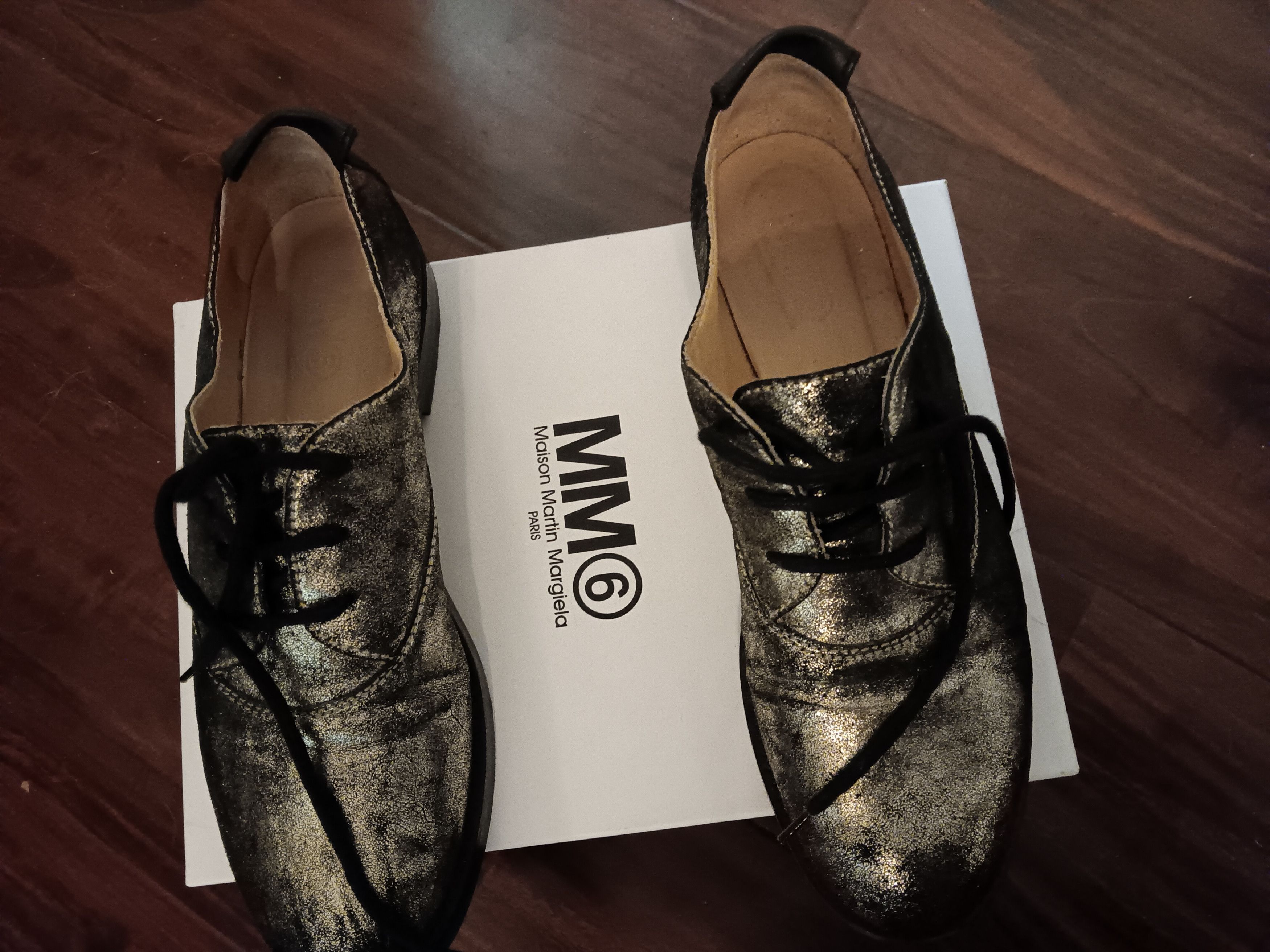 MM6 Maison Martin Margiela MM6 silver gold metallic oxford derby Size US 9.5 / IT 39.5 - 2 Thumbnail