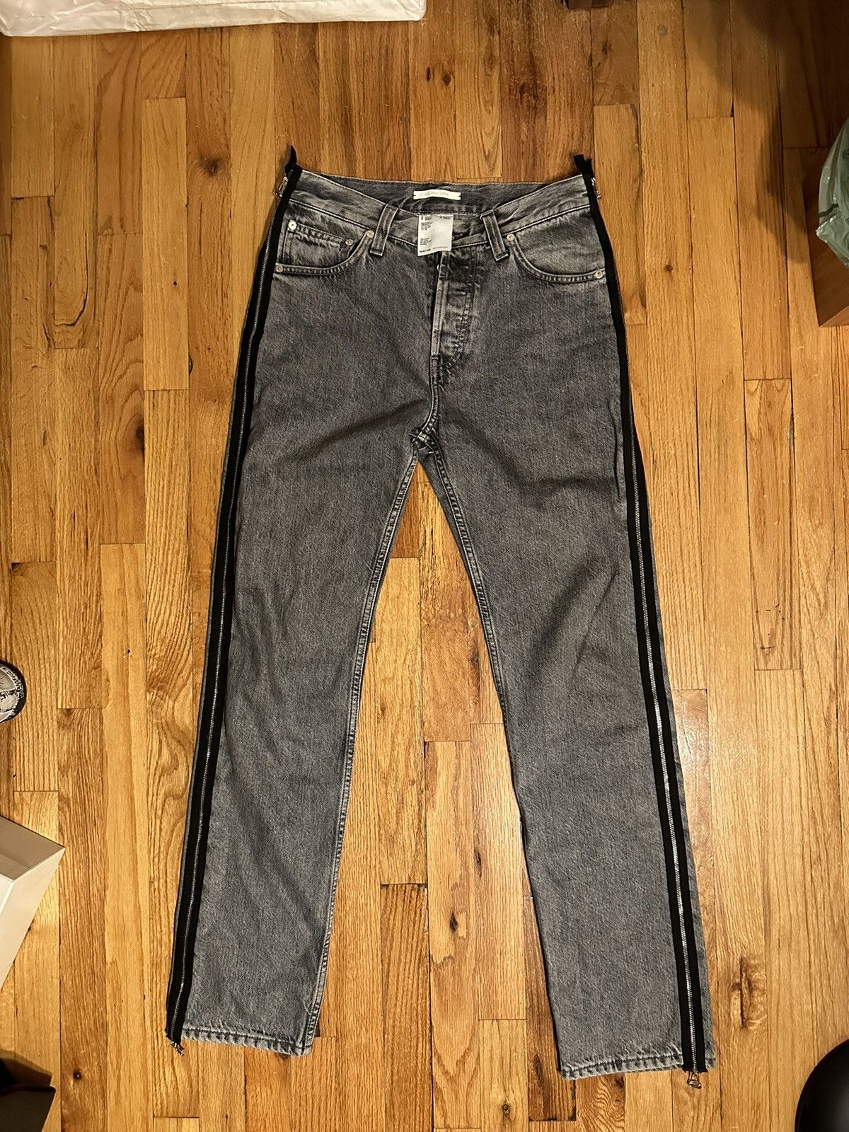 image of Helmut Lang Zip Jeans in Grey, Men's (Size 30)