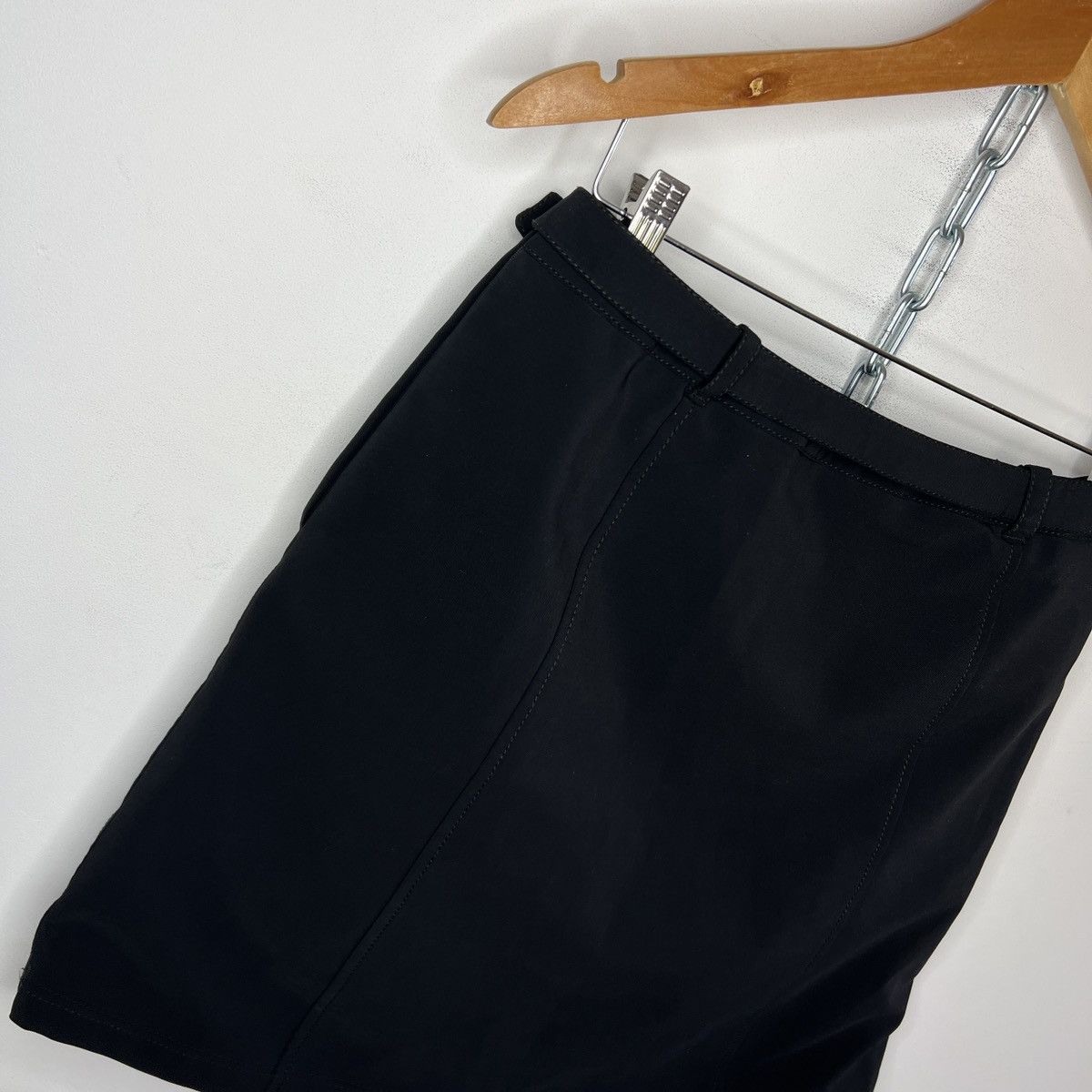 Prada Prada Black Nylon Belted Archive Mini Skirt Size 28" / US 6 / IT 42 - 8 Thumbnail
