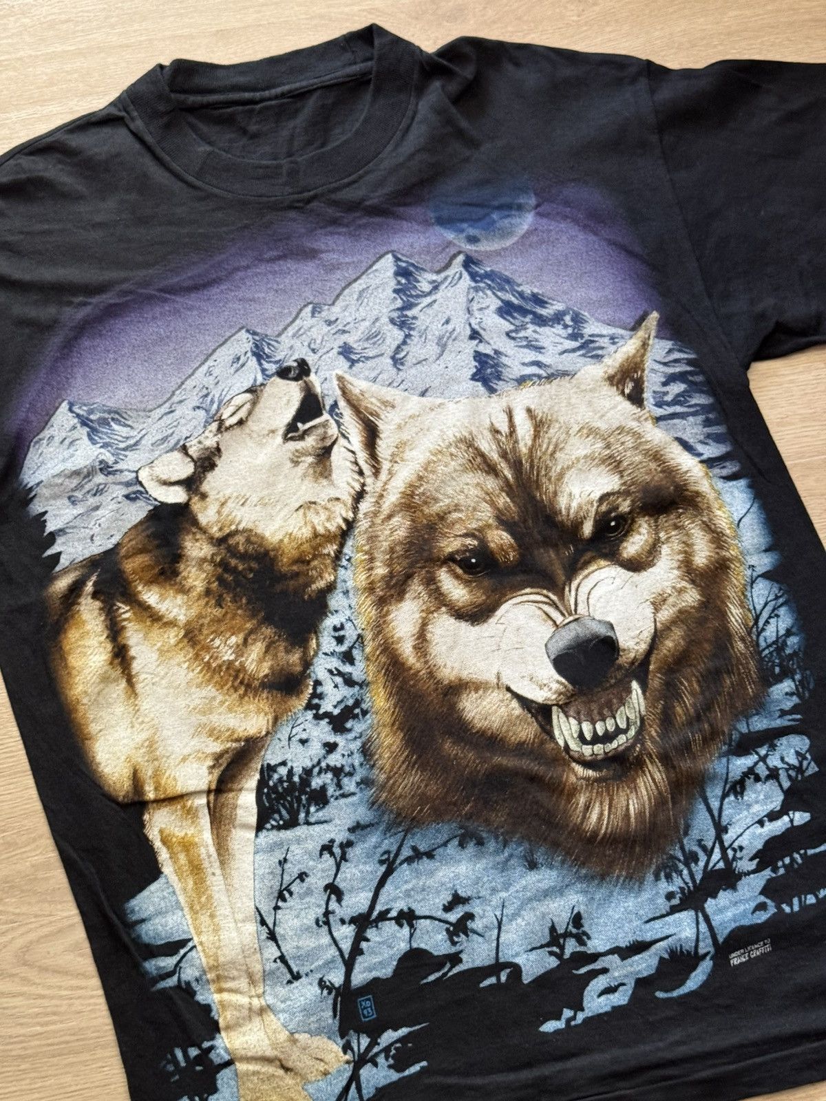 Vintage Vintage 90s American Graffiti Wolf USA Single Stitch T-Shirt Size US M / EU 48-50 / 2 - 2 Thumbnail