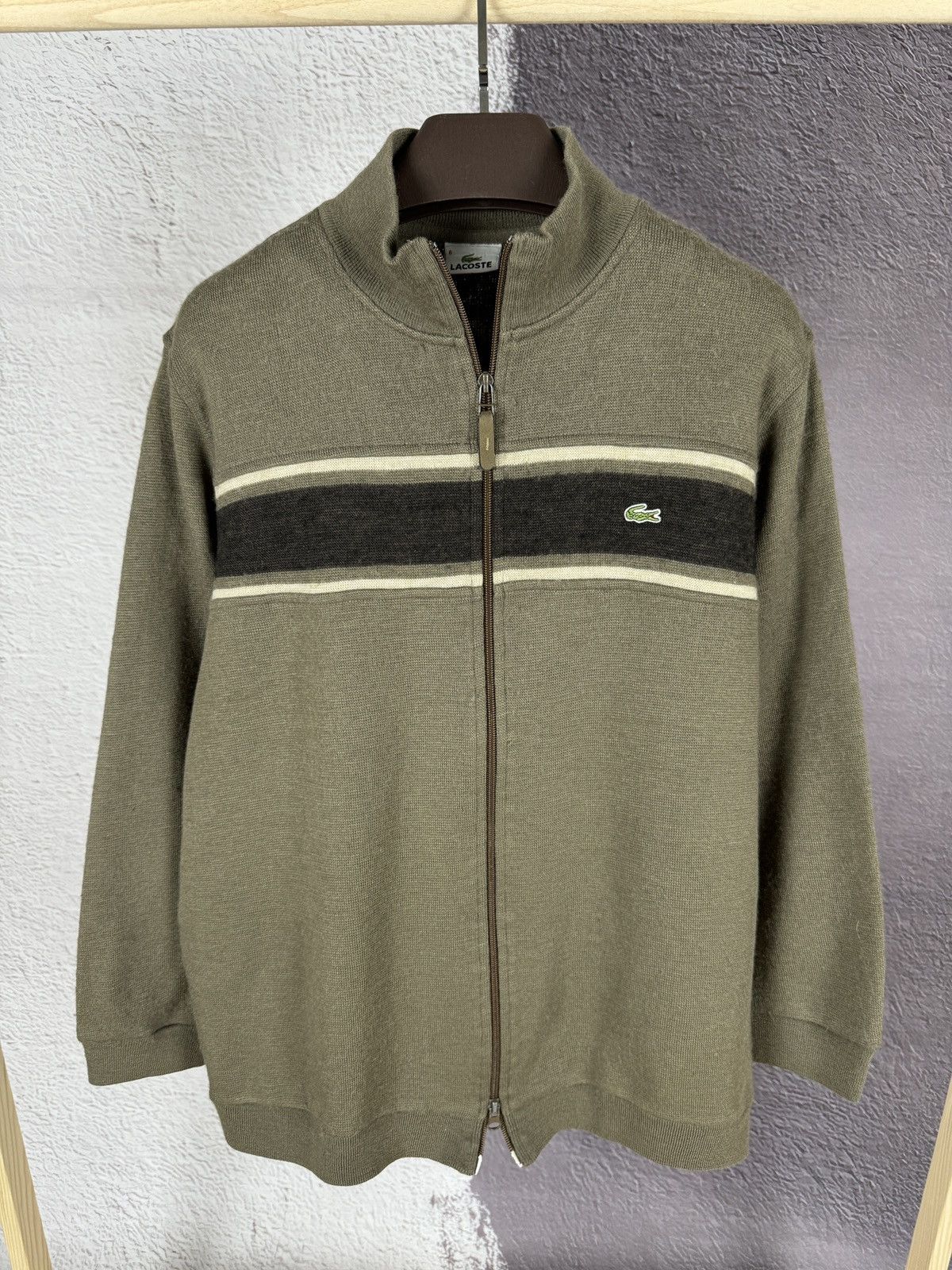 Lacoste Lacoste vintage wool blend striped double zipper sweater Size US XL / EU 56 / 4 - 2 Thumbnail