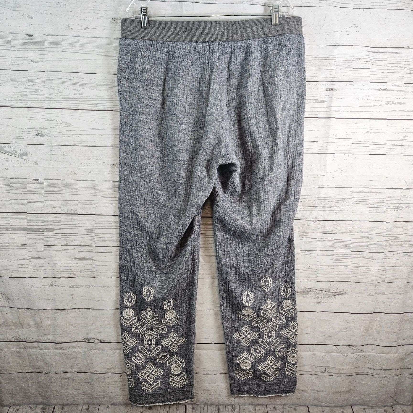 Soft Surroundings Soft Surroundings Womens Gauze Pull On Pants TXL Blue Embroidered High Rise Slim Casual Womens TXL High Rise Cotton Blend Pants Size 40" / US 18 - 4 Thumbnail