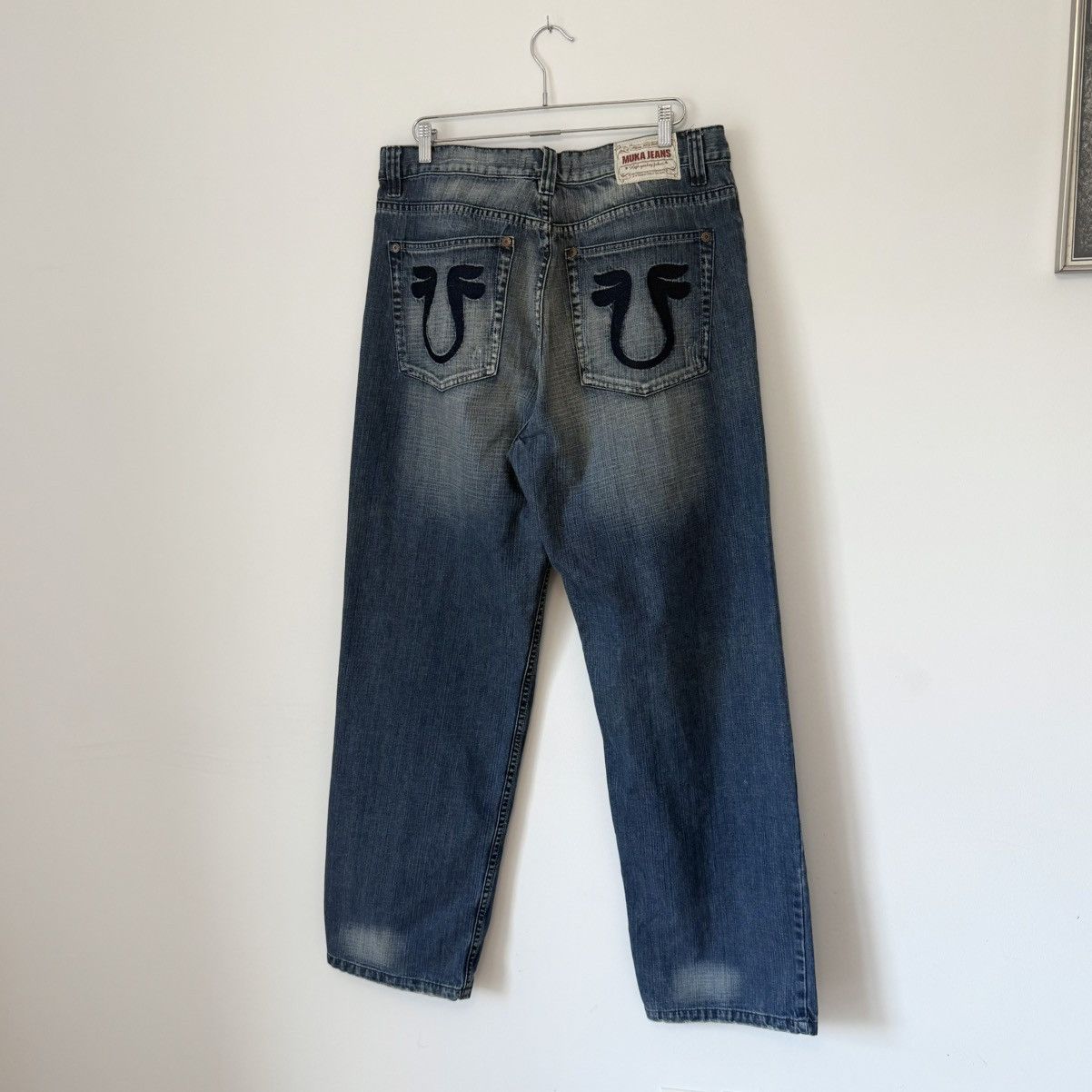 Vintage Vtg 2000s Muka Faded Distressed Baggy Jeans Skater Y2K Size US 38 / EU 54 - 1 Thumbnail