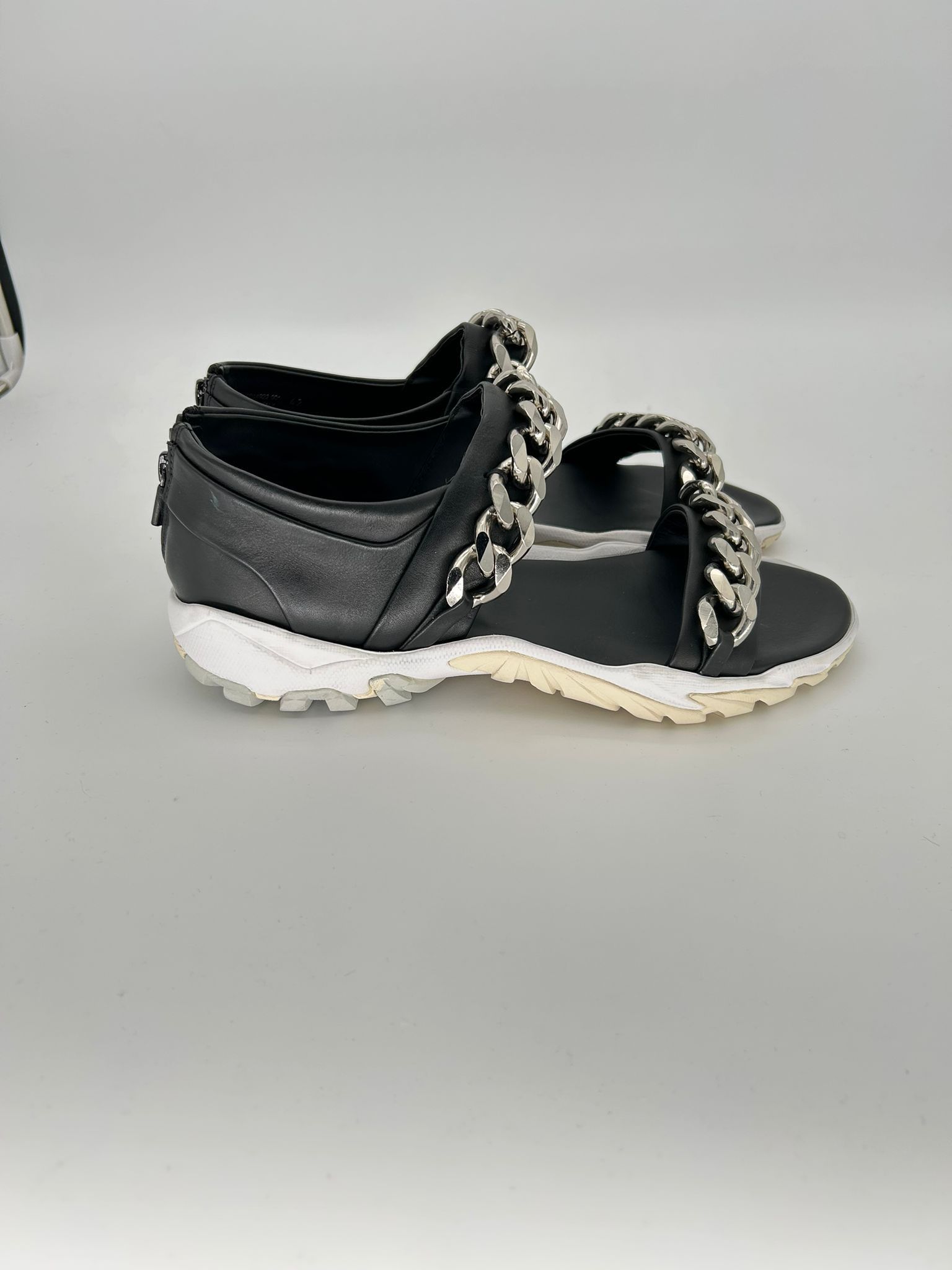 Givenchy Givenchy Black Leather Chain-Embellished Sandals Size US 9 / EU 42 - 2 Thumbnail