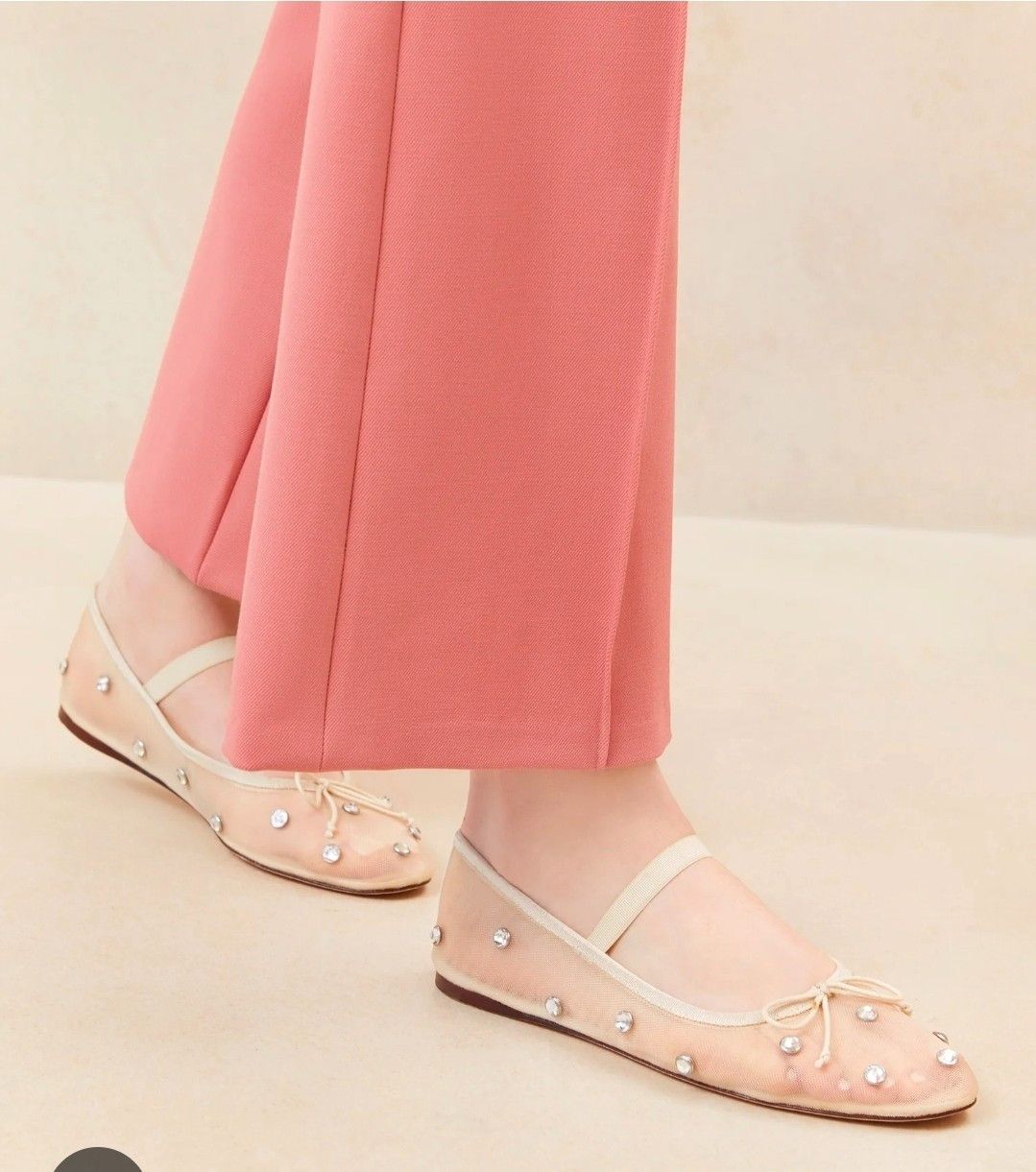 Jeffrey Campbell Jeffrey Campbell Mesh Ballet Flats Mary Jane Rhinestone Size US 7.5 / IT 37.5 - 15 Thumbnail