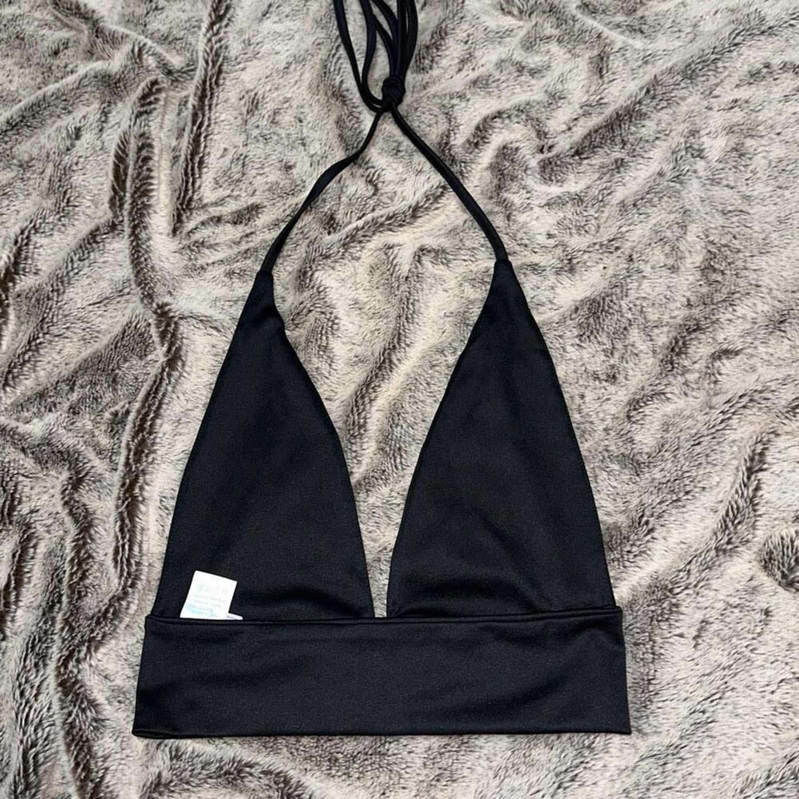 Other Black Halter Crop Top with Silver Ring Detail | Sz S Size S / US 4 / IT 40 - 4 Thumbnail