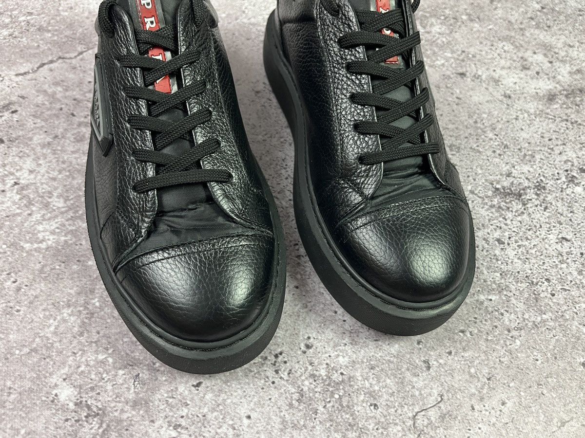 Prada Prada Milano Black Leather Platform Sneakers DesignerLuxury Size US 9 / EU 42 - 3 Thumbnail