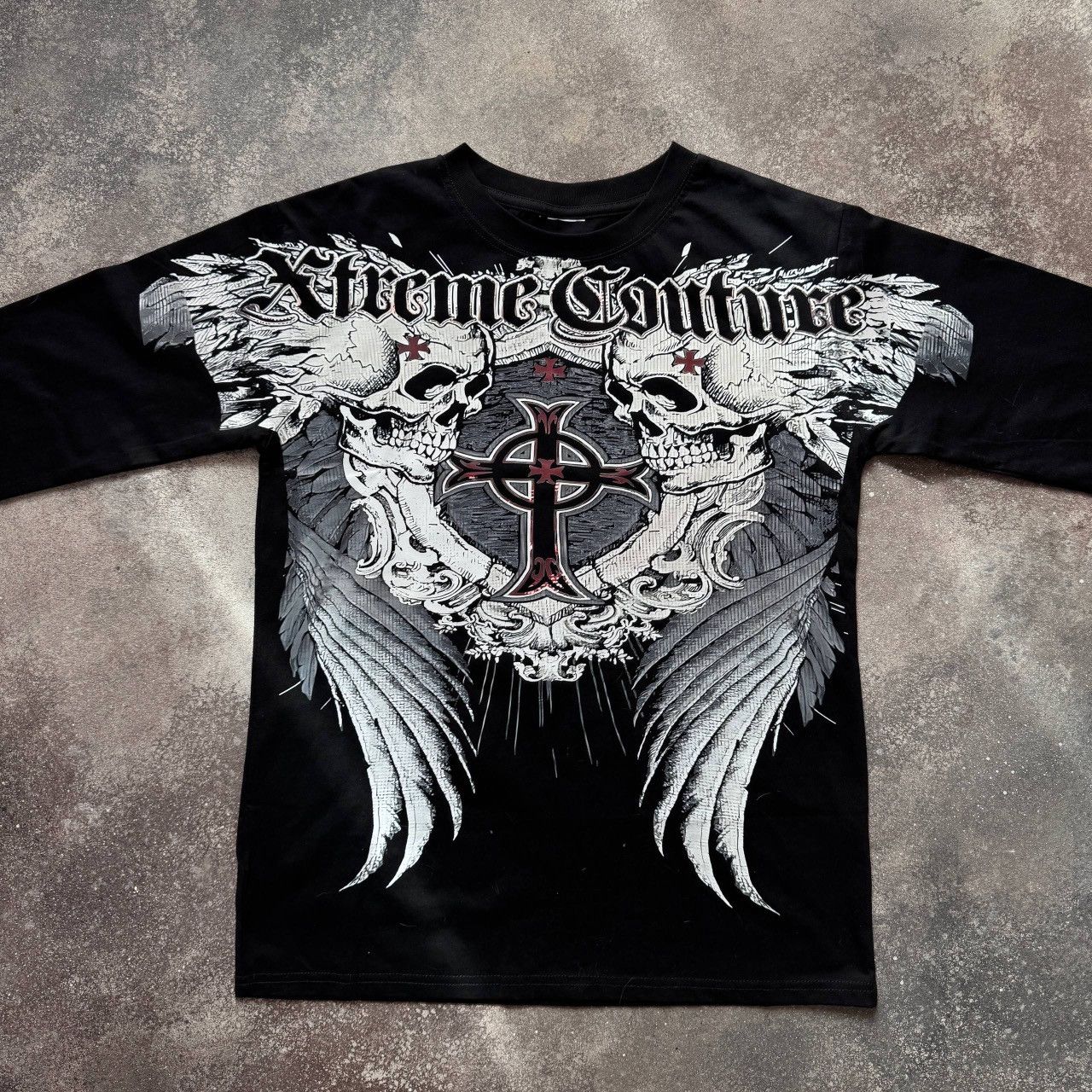 If Six Was Nine Avant Garde Affliction Style Y2K Goth Punk Long Sleeve Shirt Size M / US 6-8 / IT 42-44 - 2 Thumbnail