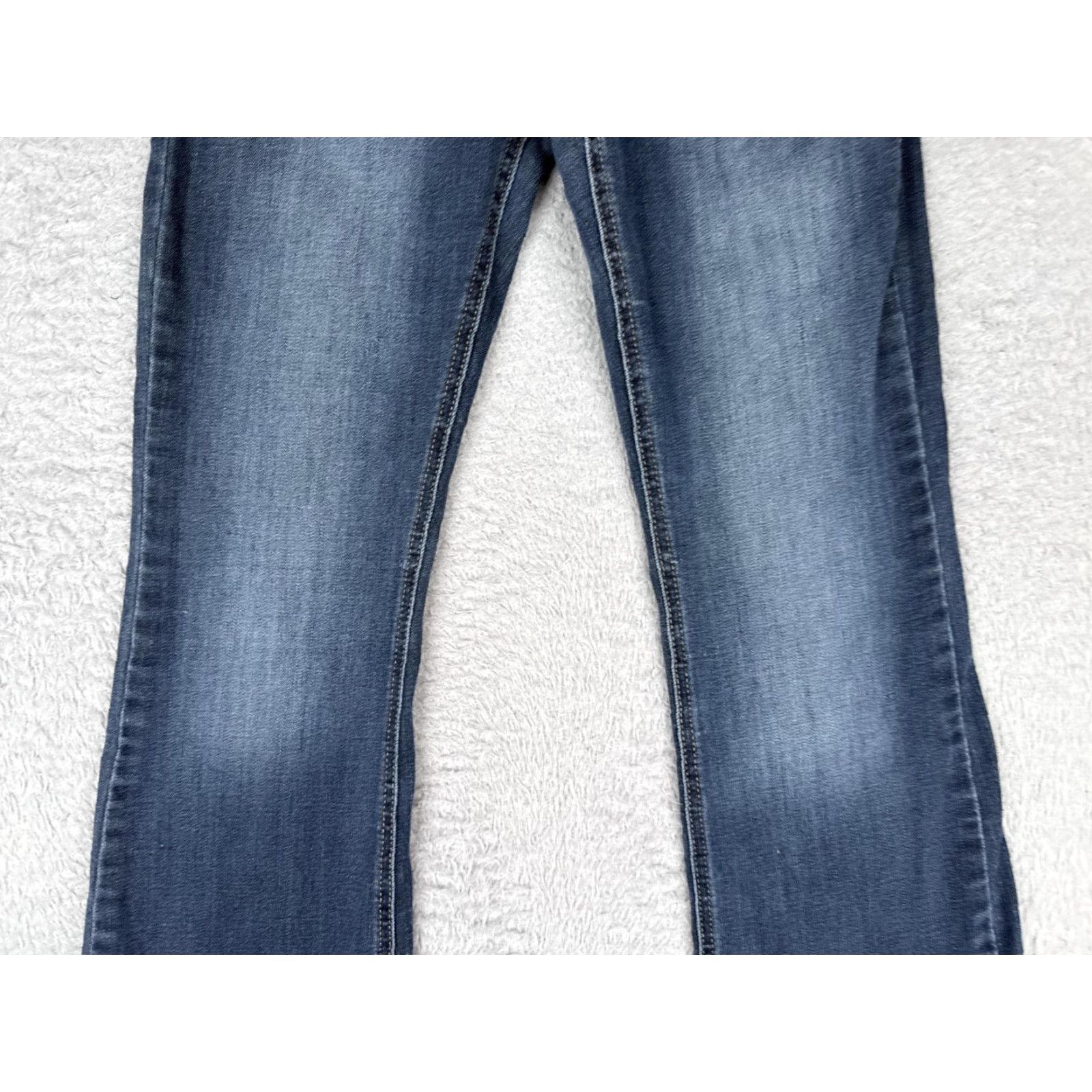 Vintage KanCan Jeans Womens 26 Blue Mid Rise Bootcut Distressed Stretch Denim 23x31 Size 26" / US 2 / IT 38 - 3 Thumbnail