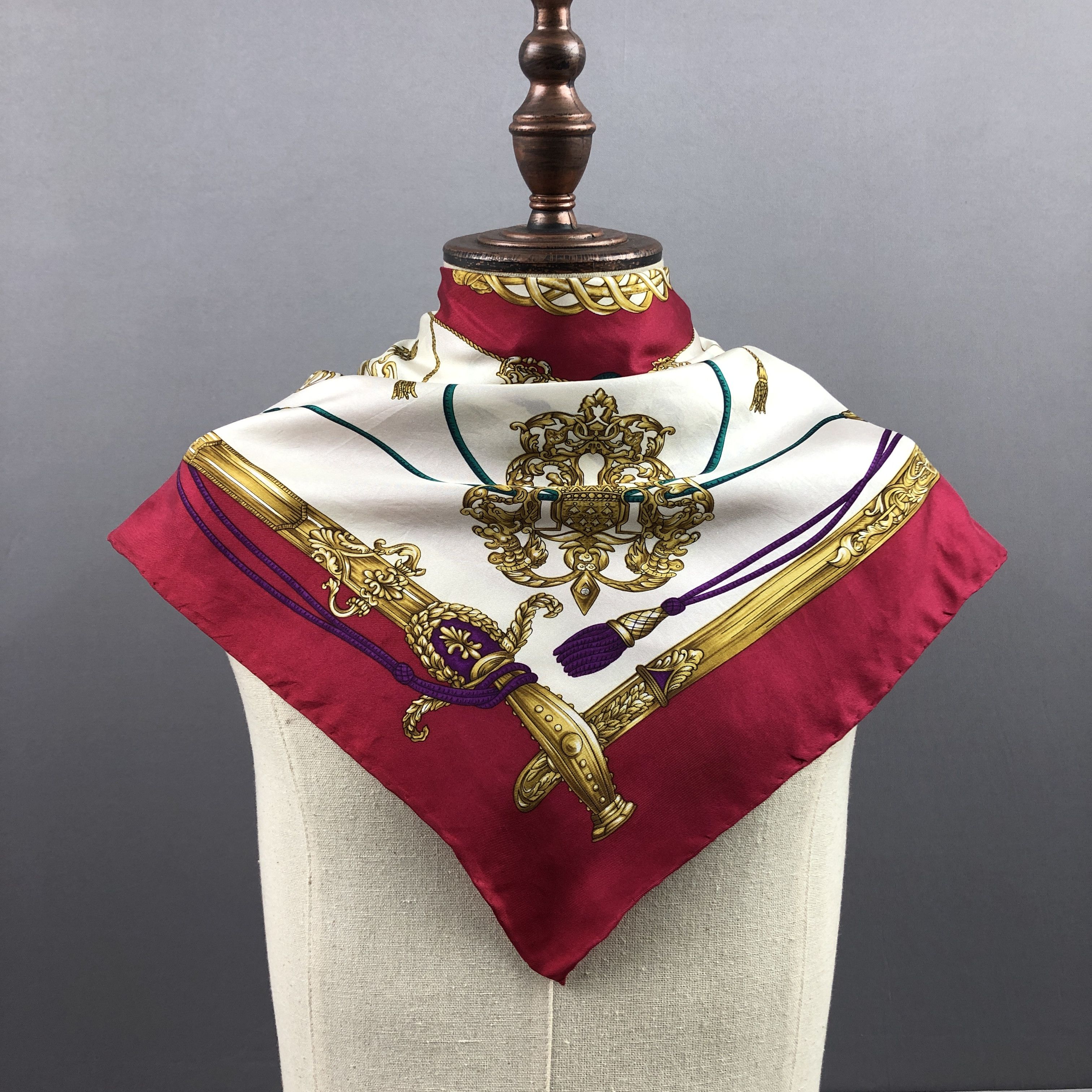 Japanese Brand Vintage SILK Scarf Twill Stole Wraps Scarves - GF60015 Size ONE SIZE - 3 Thumbnail