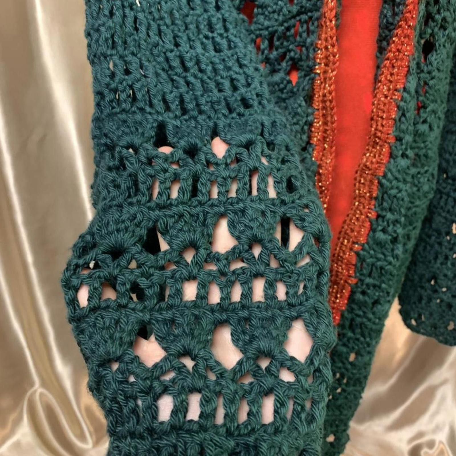 Other Intricate crochet forest green cardigan. Size M / US 6-8 / IT 42-44 - 2 Thumbnail
