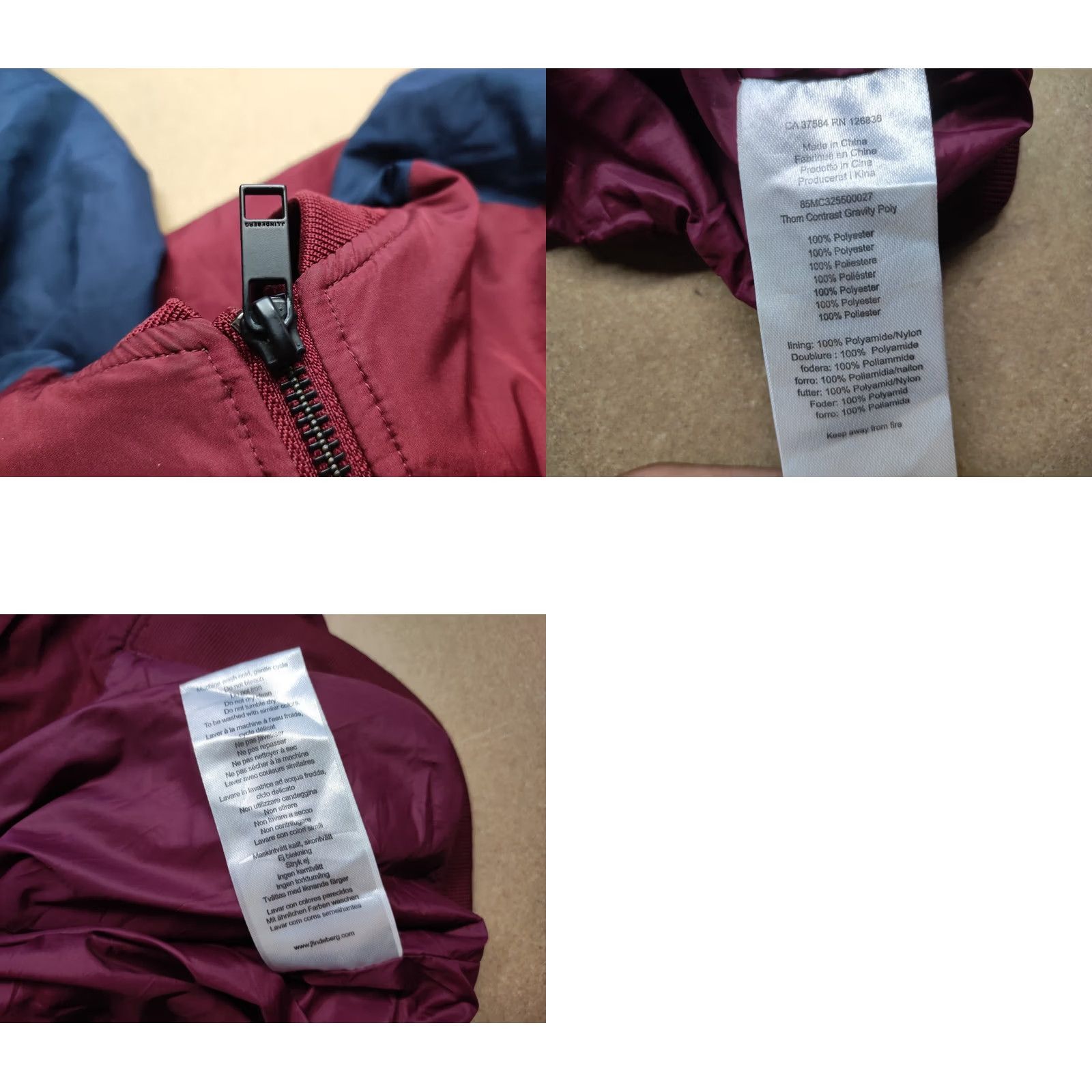 J.Lindeberg J. Lindeberg Mens Bomber Jacket L Thom Contrast Gravity Poly Full Zip Winter Fall Spring Mulicolor Regular Size Mens Jacket Size US L / EU 52-54 / 3 - 9 Thumbnail