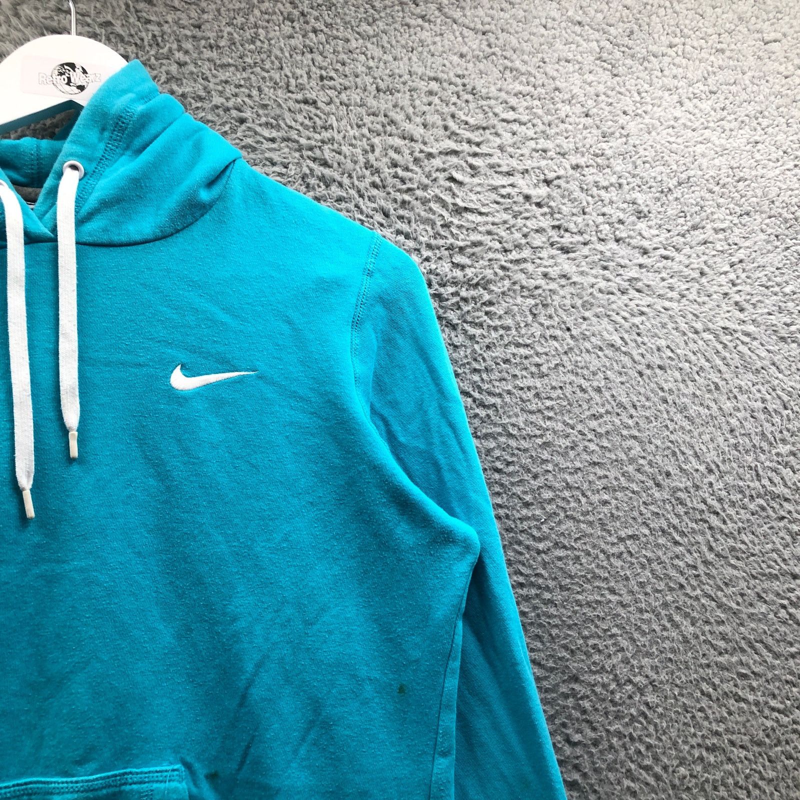Nike Nike Solo Swoosh Fleece Hoodie Sweatshirt Womens Large Aqua Size L / US 10 / IT 46 - 7 Thumbnail