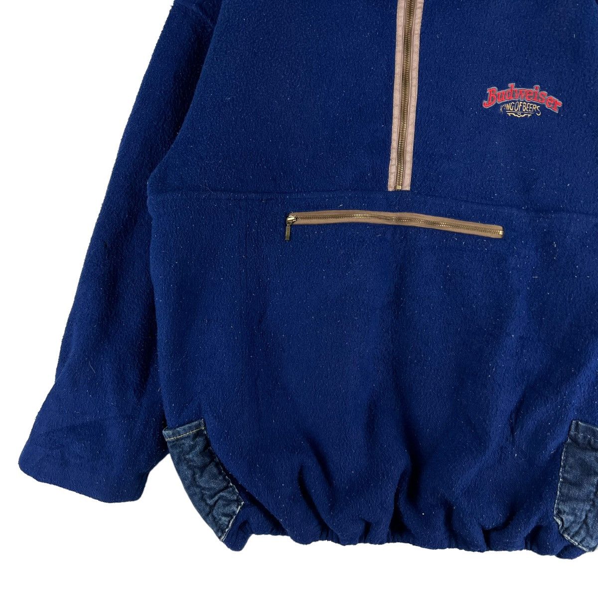 Budweiser 🔥VINTAGE FLEECE JACKET ANORAK PULL OVER BUDWEISER BEER Size US L / EU 52-54 / 3 - 4 Thumbnail