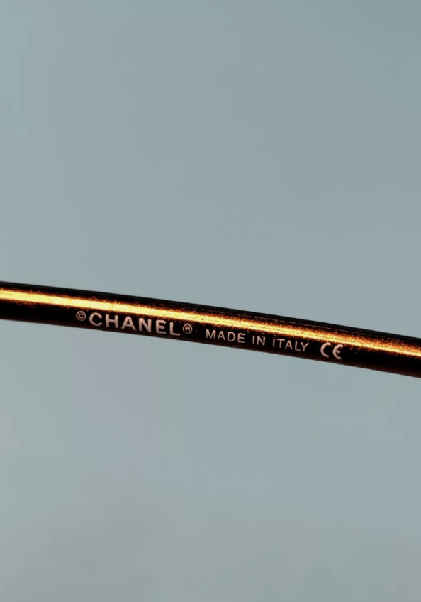 Chanel × Vintage CHANEL Sunglasses 4047 Wrap Shield Rhinestone 4017 Vintage Size ONE SIZE - 6 Thumbnail