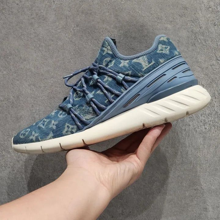 Louis Vuitton Louis Vuitton Fastlane Denim Sneakers for Men -2508 Size US 9.5 / EU 42-43 - 6 Thumbnail