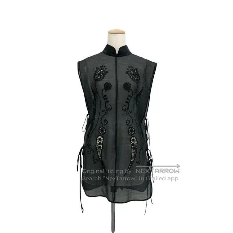 Other Black Embroidered Sheer Vest Top. Size M / US 6-8 / IT 42-44 - 2 Thumbnail