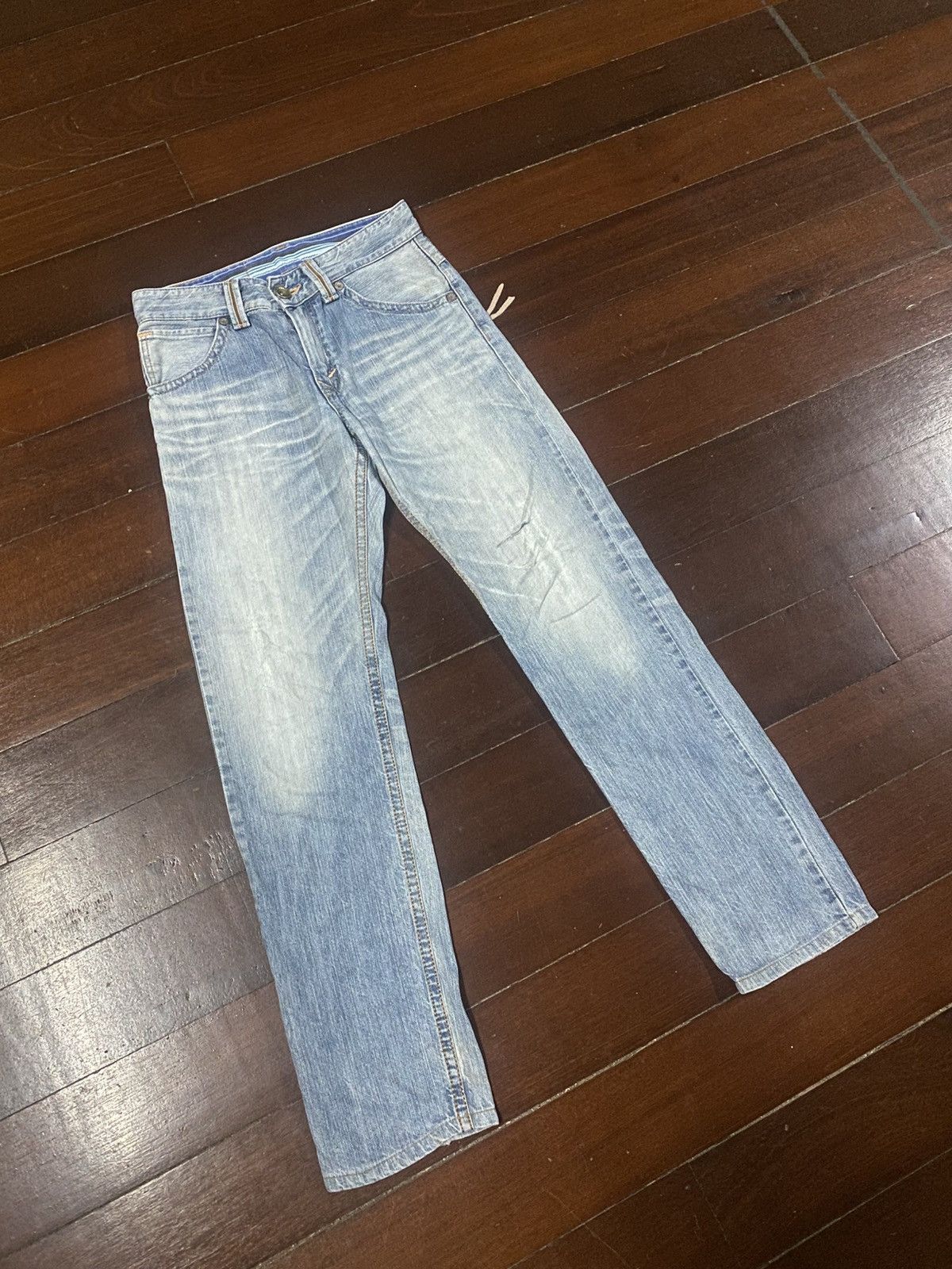 Edwin Thrashed Dirty Mud Edwin Exclusive Vintage Baggy Jeans🇯🇵 Size US 28 / EU 44 - 2 Thumbnail