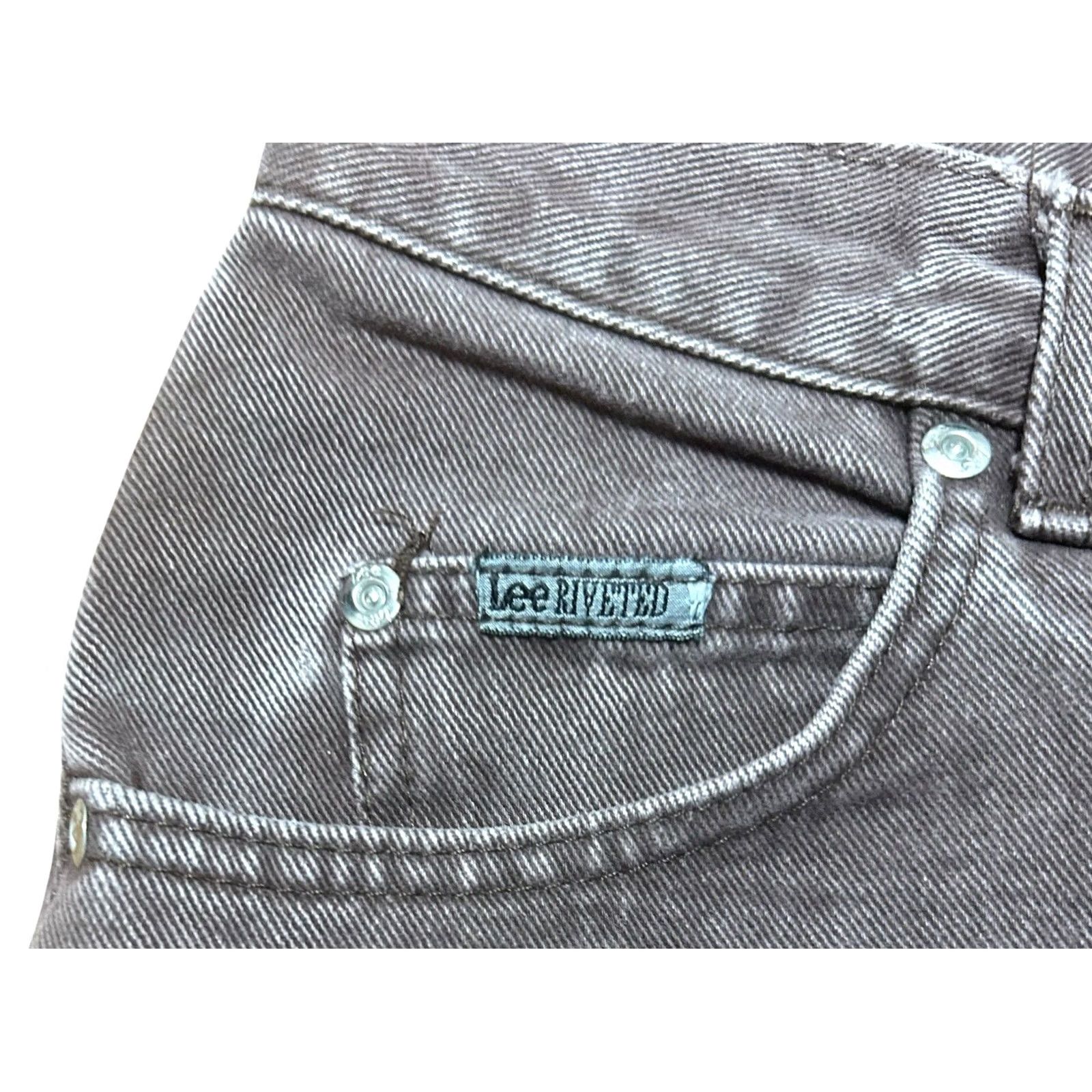 Lee VTG Lee Premium Classic USA Jeans Brown Tapered Mom Denim Cotton Women’s Sz 10 Regular Inseam 31 in Dark Wash Distressed? No. Size 32" / US 10 / IT 46 - 5 Thumbnail