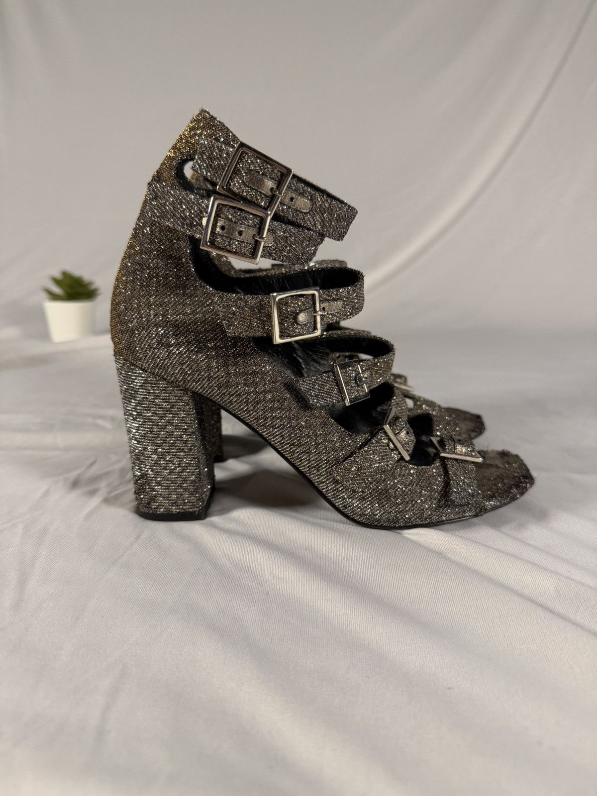 Saint Laurent Paris Saint Laurent Paris Women’s High Heels Disco Sparkle Size 36 Size US 6 / IT 36 - 5 Thumbnail