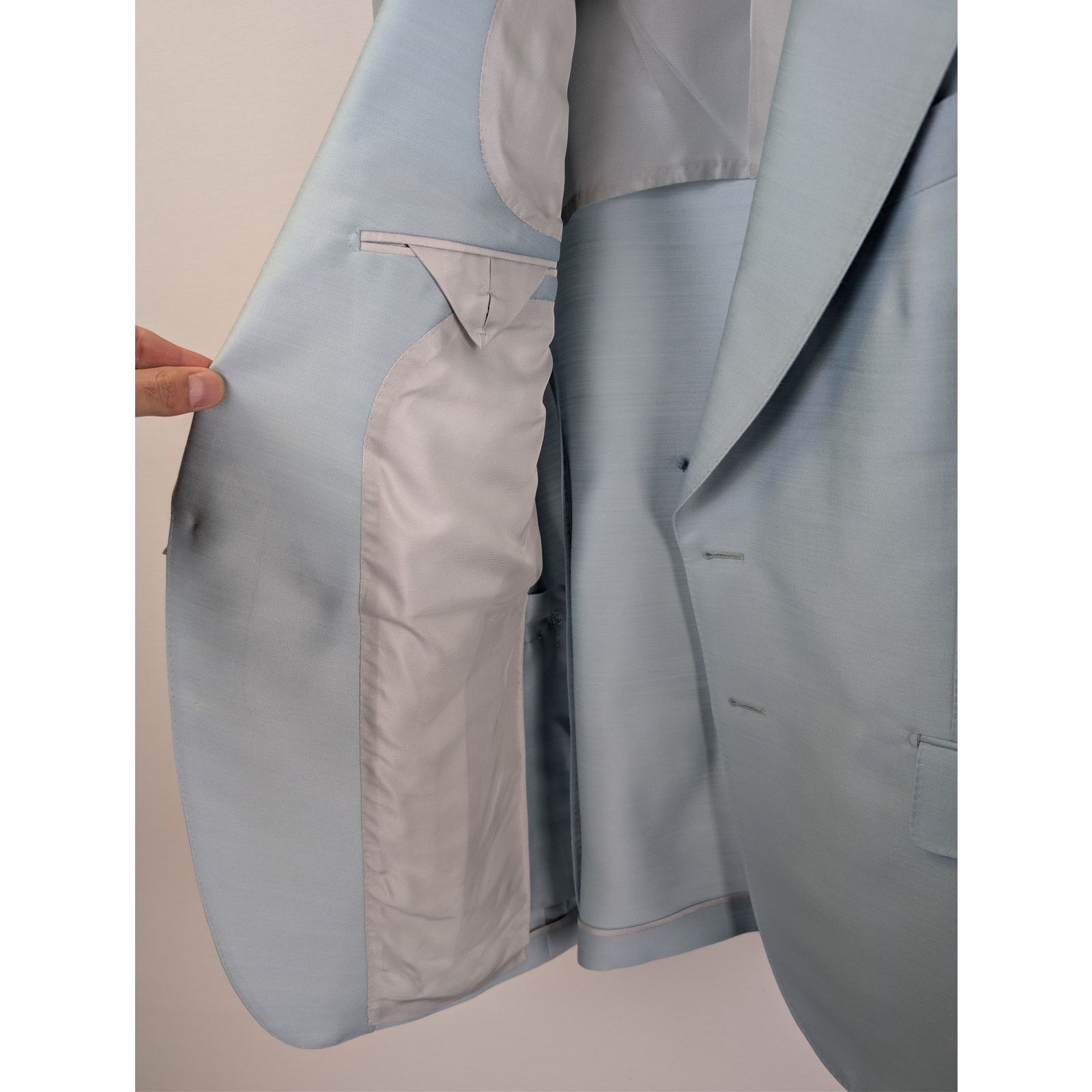 Tom Ford o1rshd1 Suits Blazer And Pants in Light Shiny Blue Size US XXL / EU 58 / 5 - 5 Thumbnail