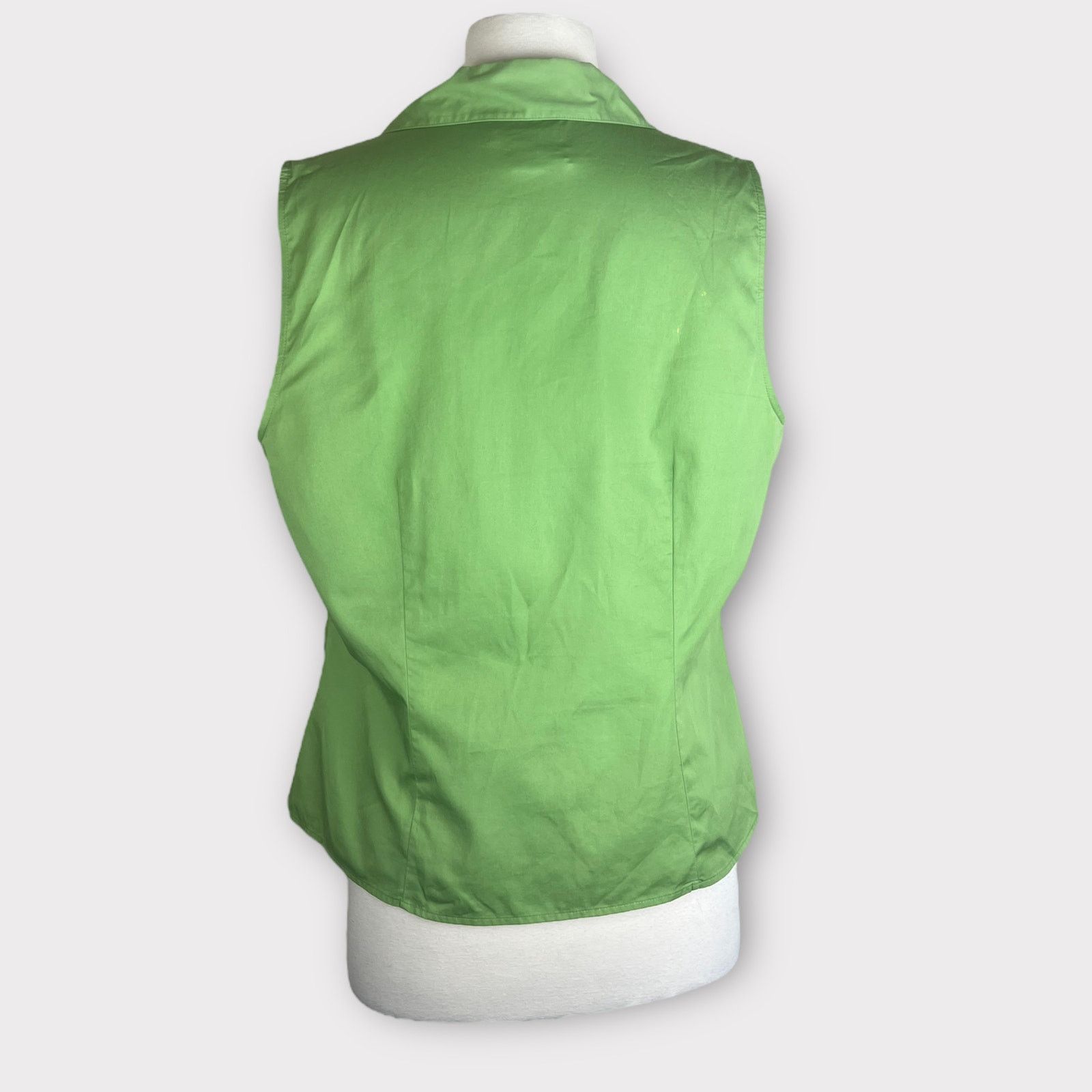 Vintage Talbots Vintage 90s Lime Green Vest Sleeveless Blouse PLUS Size L / US 10 / IT 46 - 3 Thumbnail