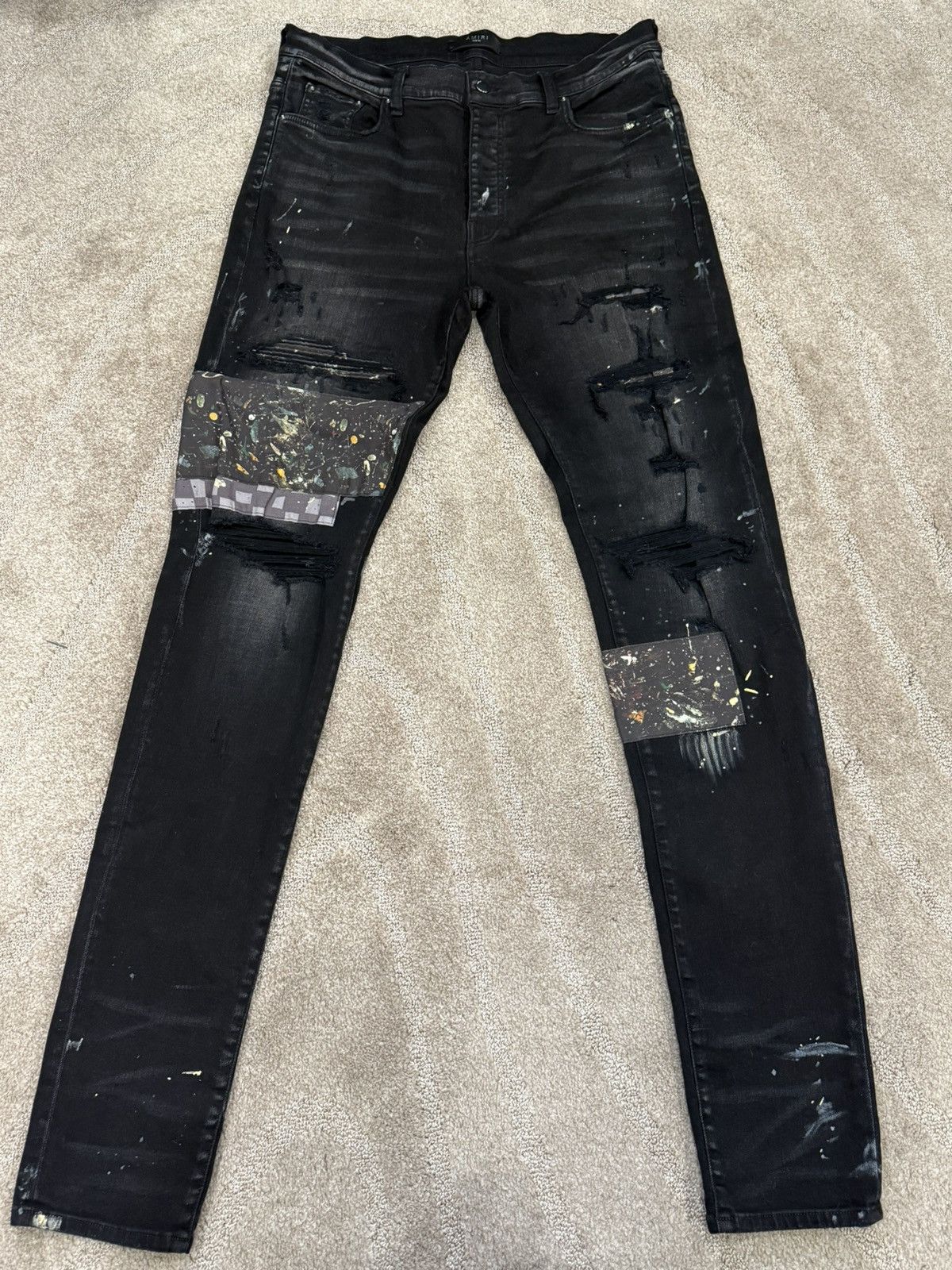 Amiri AMIRI Artpatch Paint Splatter Jeans Size US 36 / EU 52 - 2 Thumbnail