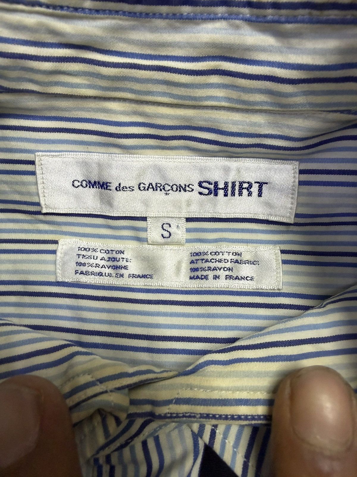 Comme des Garcons SHIRT Comme des Garçons Shirt Patchwork Shirt Black Panel Striped Size US S / EU 44-46 / 1 - 7 Thumbnail