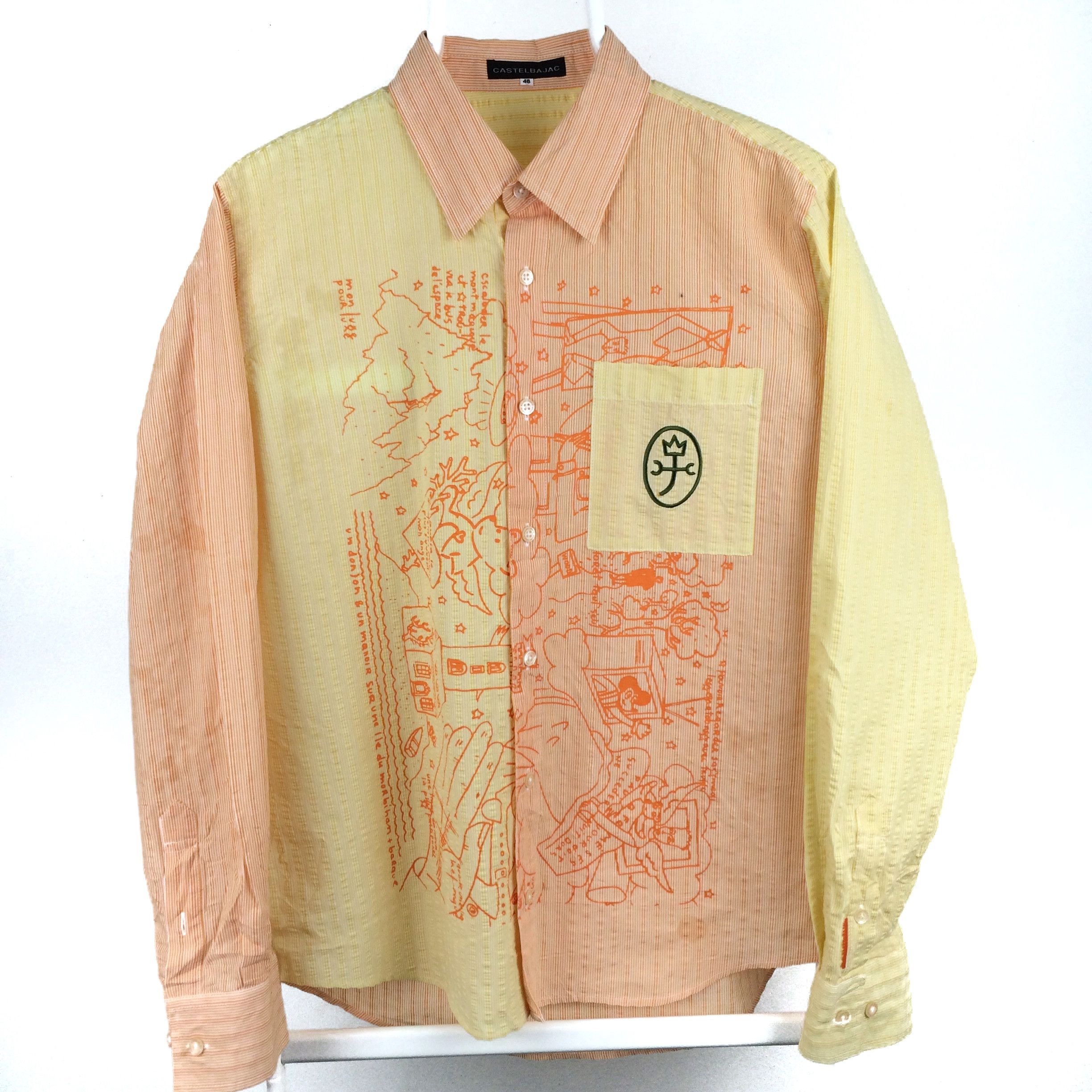 Designer × Jean Charles De Castelbajac × Vintage H40 CASTELBAJAC HYBRID STRIPED SHIRT Size US M / EU 48-50 / 2 - 1 Thumbnail