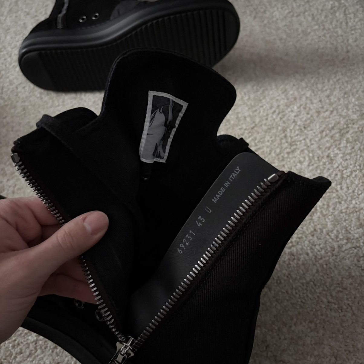 Rick Owens Drkshdw Rick Owens DRKSHDW Hustler Ramone Black Size US 10 / EU 43 - 4 Thumbnail