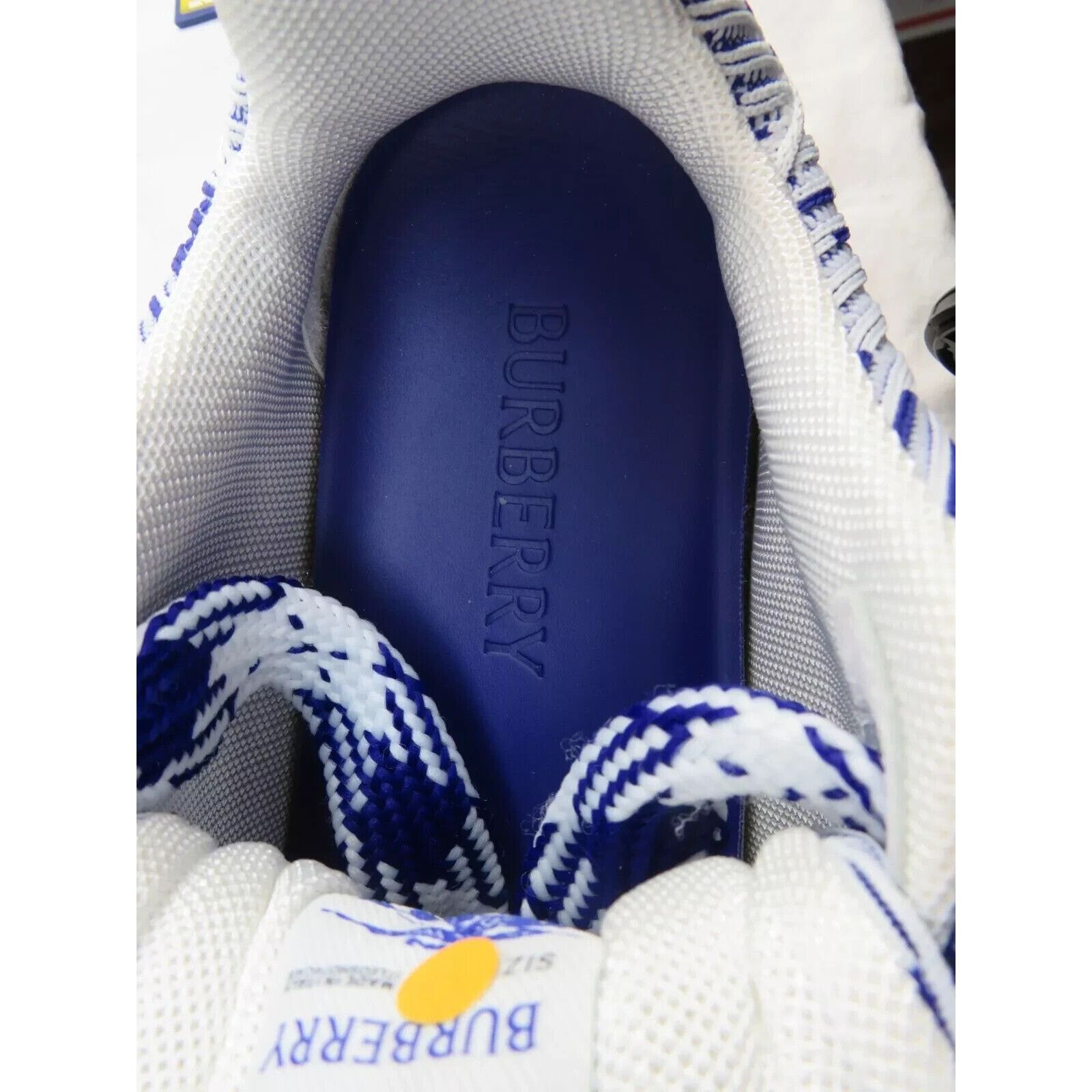 Burberry BURBERRY BOX BLUE CHECK CANVAS LOGO SNEAKERS 7 US 40 IT Size US 7 / EU 40 - 11 Thumbnail