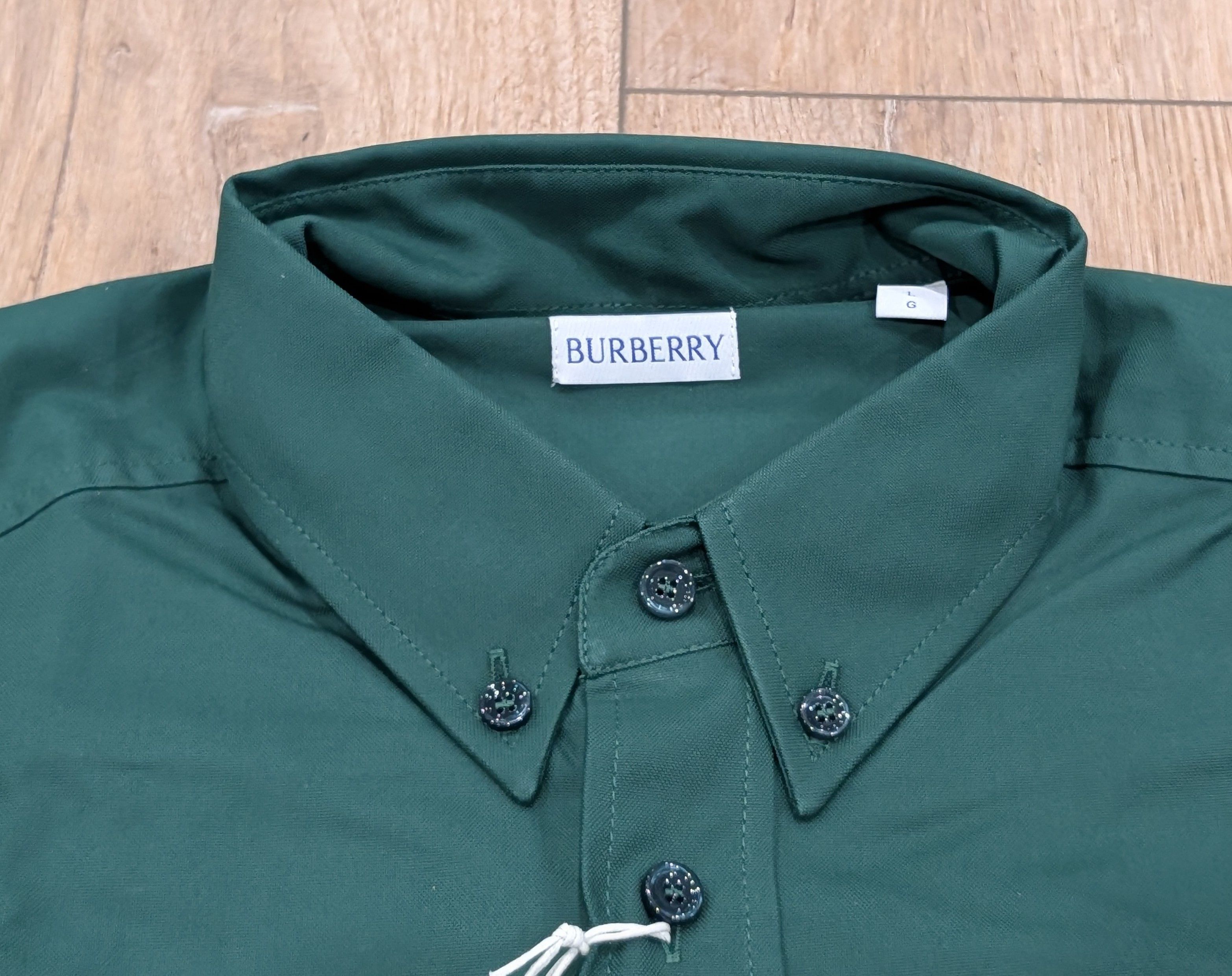 Burberry BURBERRY Cotton Oxford EKD Logo Button Up Shirt Green Medium Size US M / EU 48-50 / 2 - 2 Thumbnail