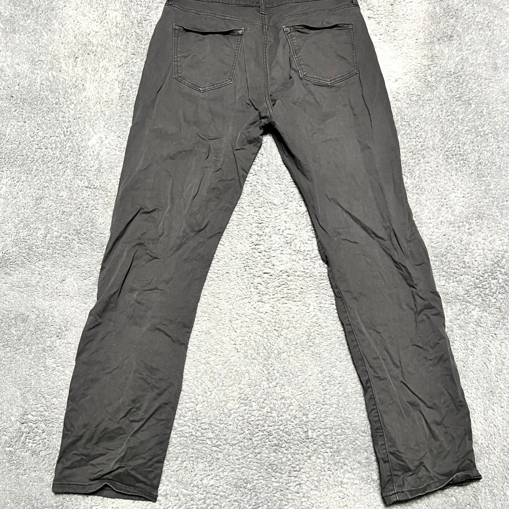 Vintage Flint & Tinder Pants Mens 33x30 Slim Fit Gray Khaki Stretch Cotton Jeans Size US 33 - 3 Thumbnail