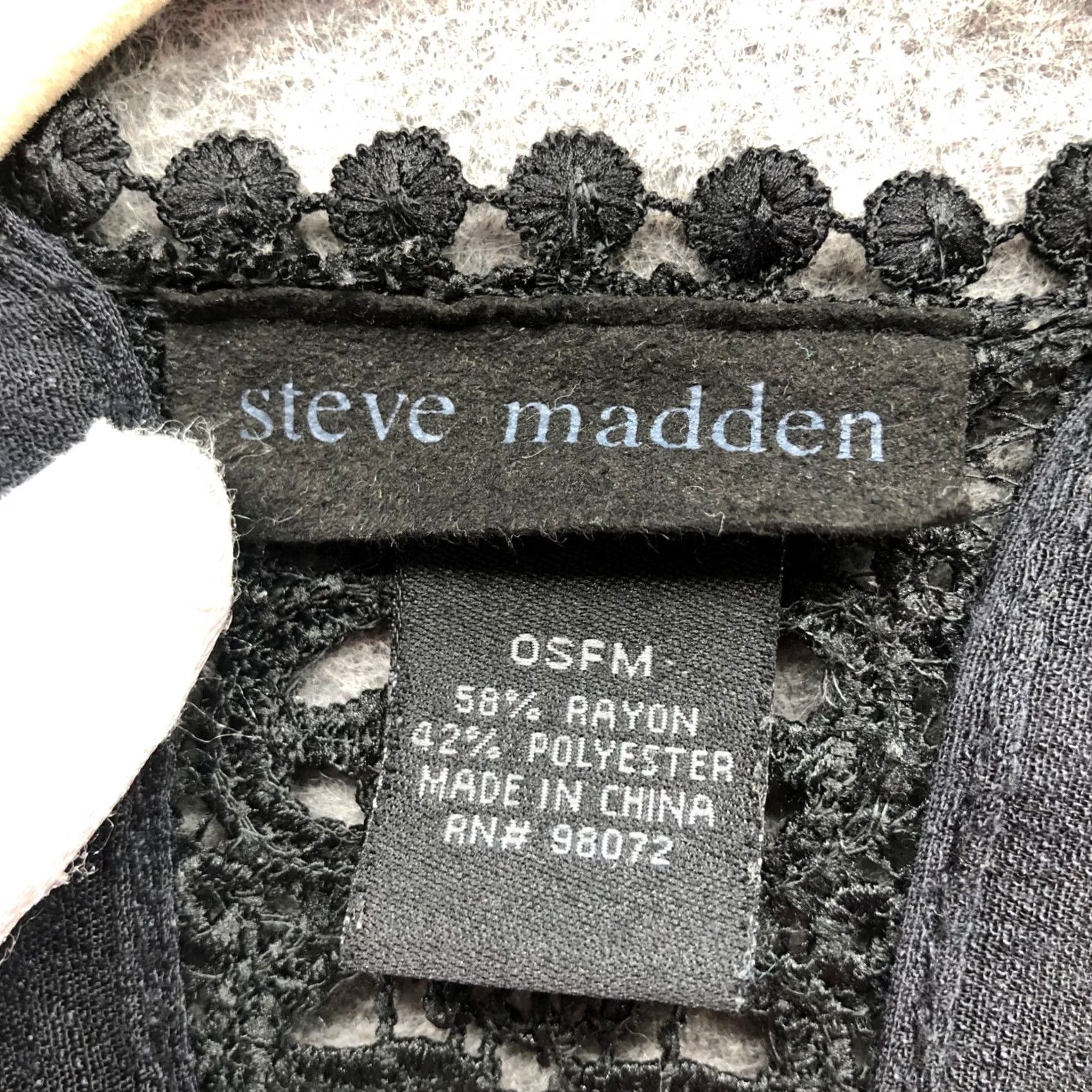 Steve Madden Steve Madden Kimono Cardigan Wrap Womens OS Black Lightweight Crochet Trim Cardigan Sleeve Short Open Front Casual Beach OSFM Size M / US 6-8 / IT 42-44 - 3 Thumbnail