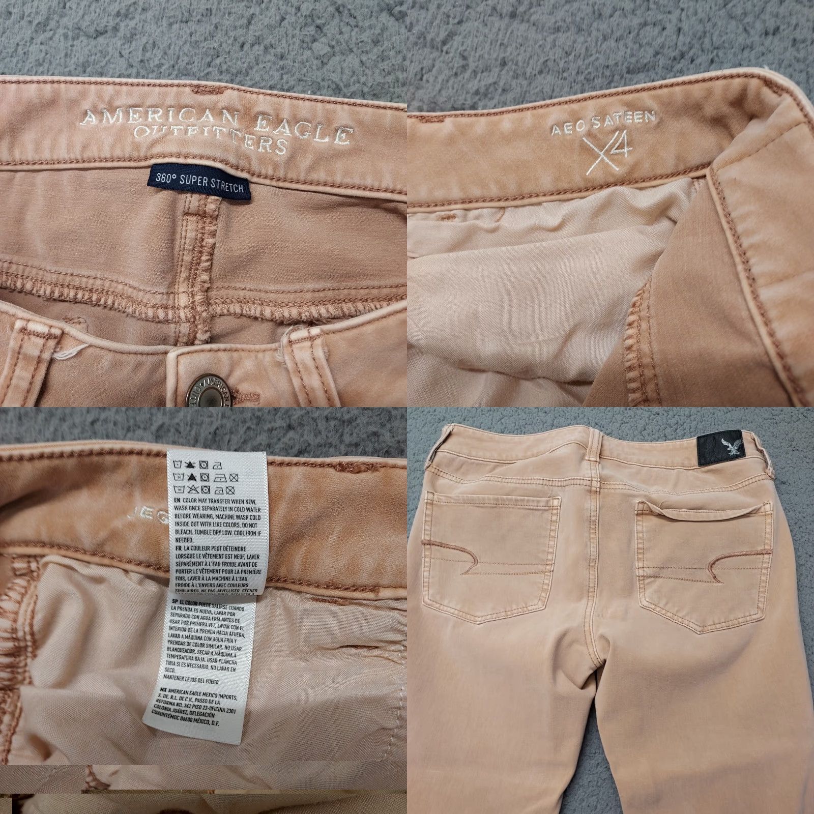 American Eagle Outfitters American Eagle Jegging Womens 8 Regular 360 Super Stretch AEO Sateen X4 Pink Jeans Slim 5-Pocket Womens Size 30" / US 8 / IT 44 - 8 Thumbnail