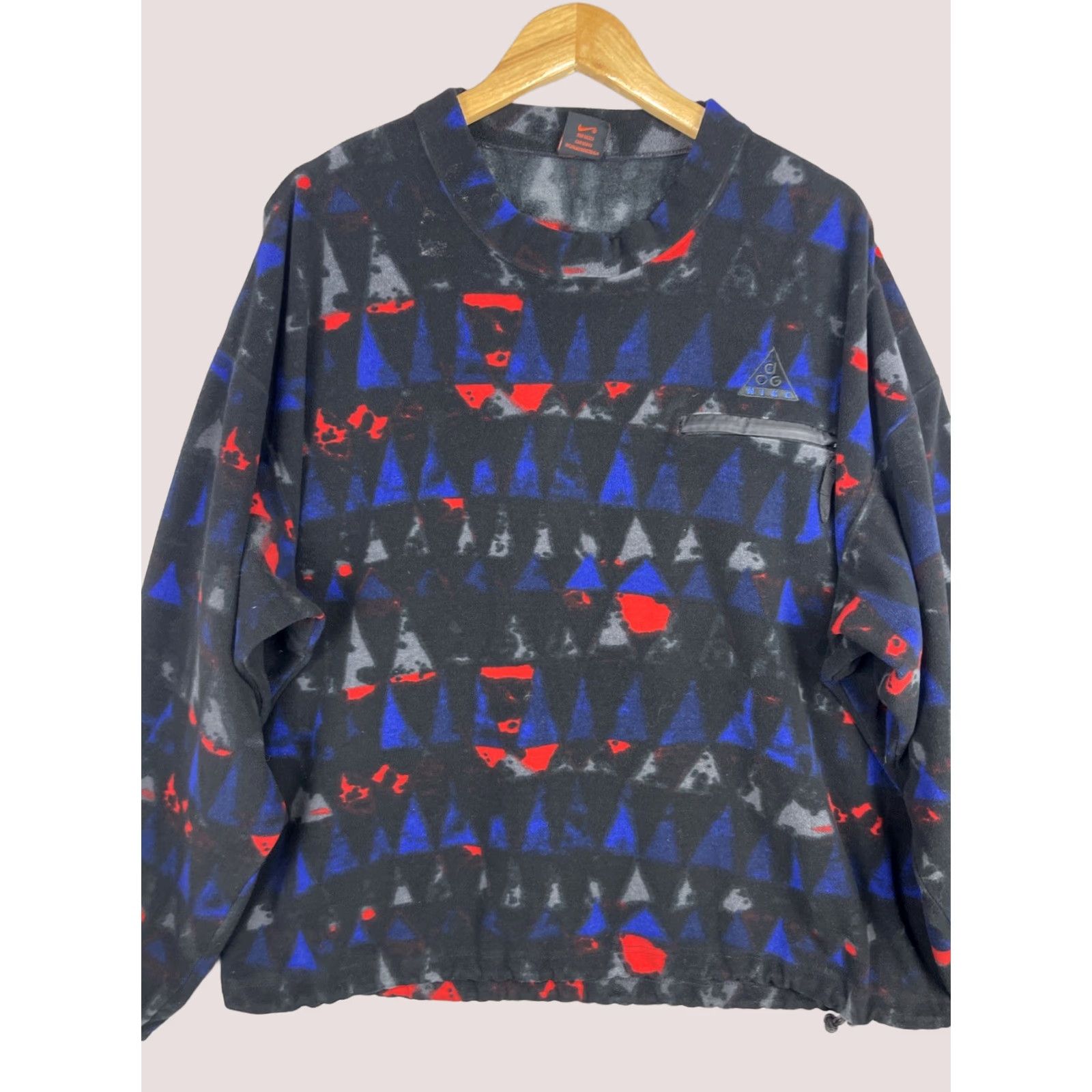 Nike VINTAGE Nike ACG Sweater Mens Large Black Therma Fit Fleece Pullover Geometric Size US L / EU 52-54 / 3 - 1 Thumbnail