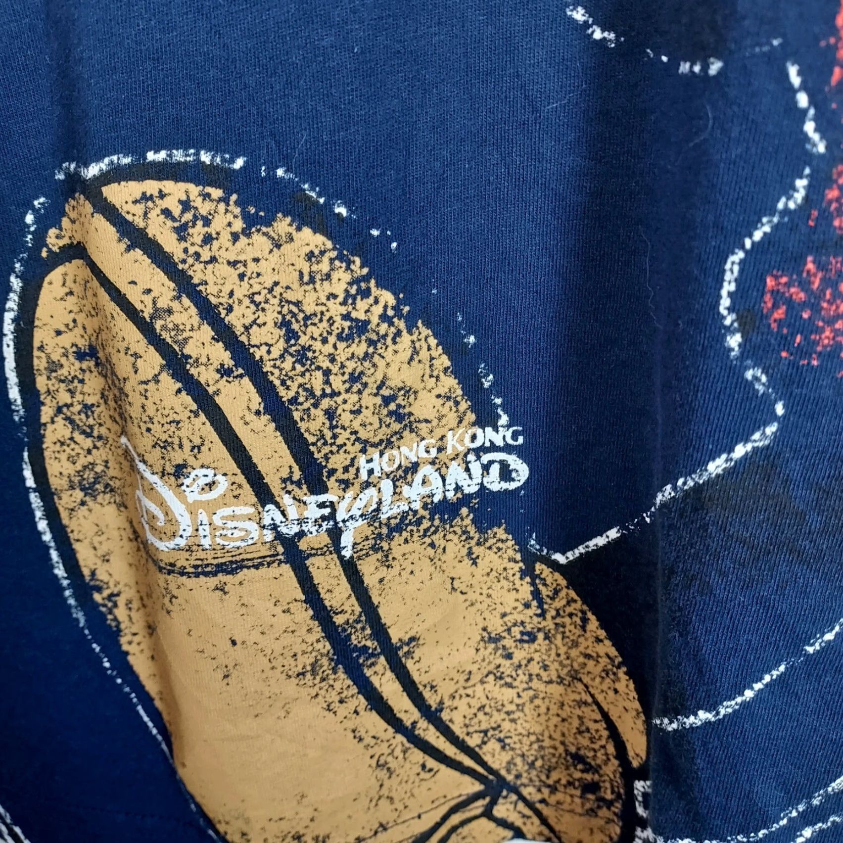Disney VINTAGE Disney Mickey Mouse T-Shirt Jersey Blue 100% Cotton Women's XL EUC Spring Summer Hong Kong Disneyland Pattern Basic Shirt" Size XL / US 12-14 / IT 48-50 - 5 Thumbnail