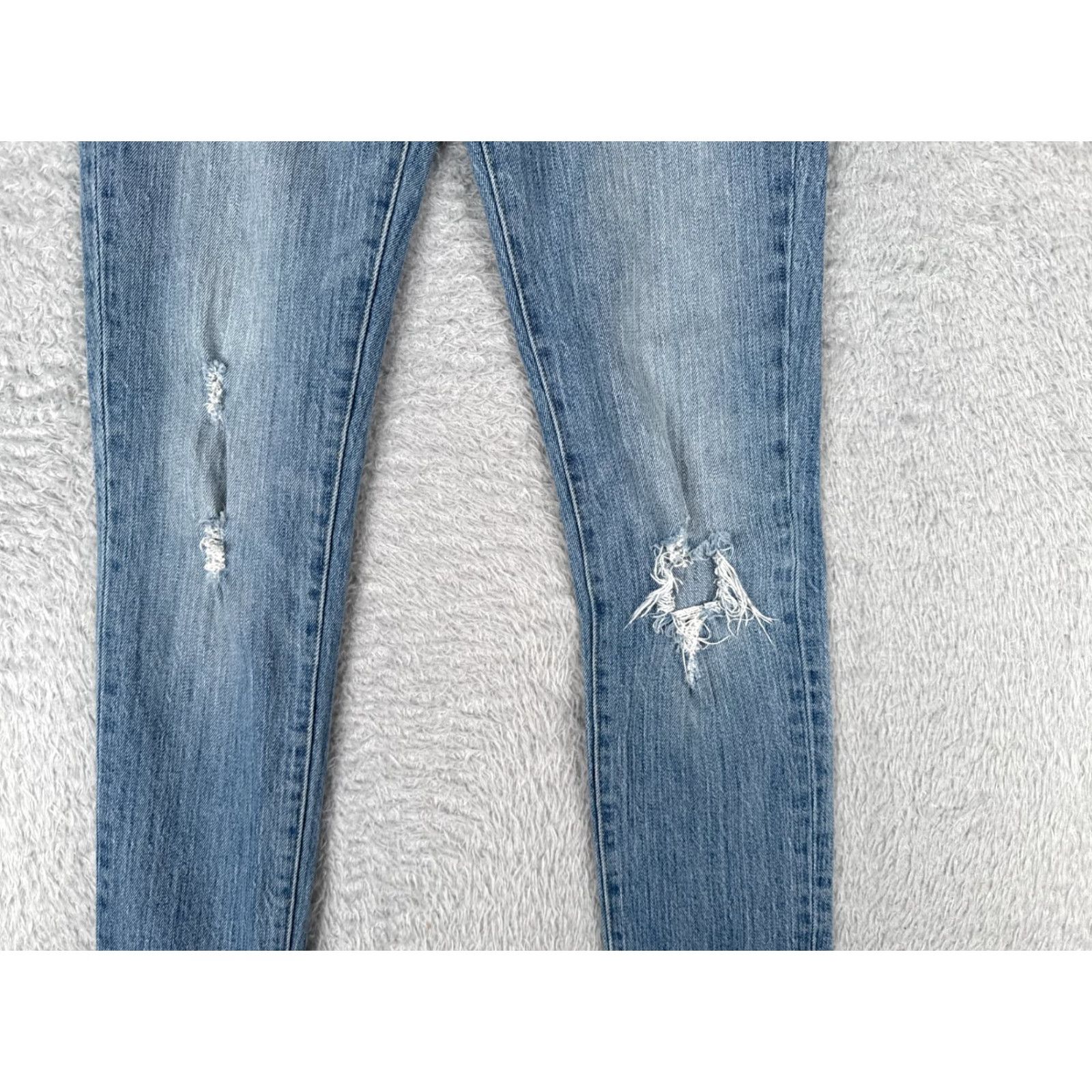 Levi's Levis Jeans 26 Blue Denim 711 Skinny Distressed Low Rise 26x29 Womens Size 26" / US 2 / IT 38 - 3 Thumbnail