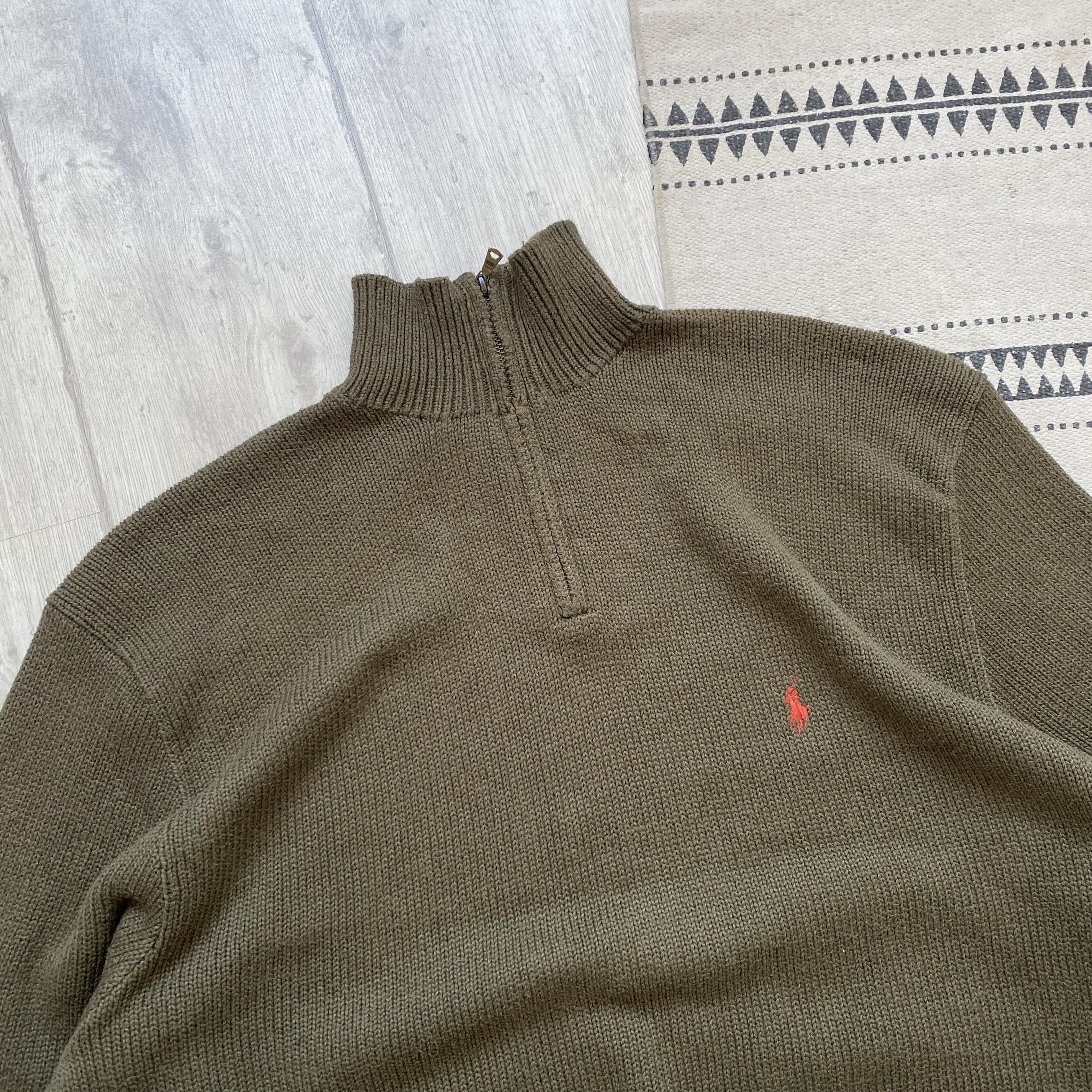 Polo Ralph Lauren Vnitage 90s Polo Ralph Lauren Sweater Quarter Zip Size US XXL / EU 58 / 5 - 2 Thumbnail