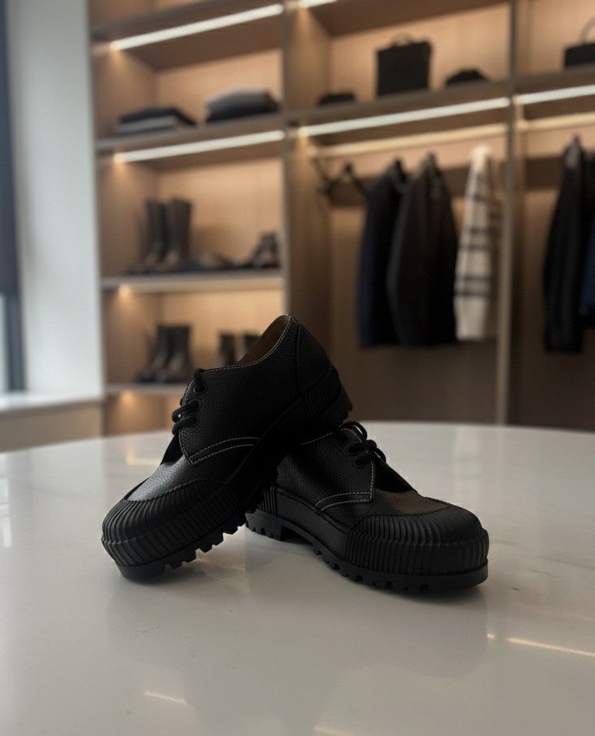 NEW Emporio Armani Black Leather Derby Shoes