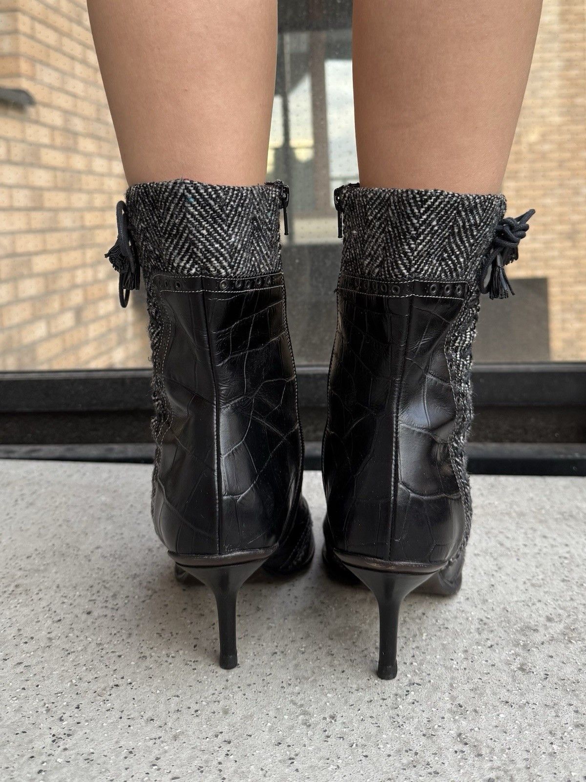 Vintage Goffredo Fantini Leather Heel Shoes Boots Size 39 Size US 9 / IT 39 - 4 Thumbnail