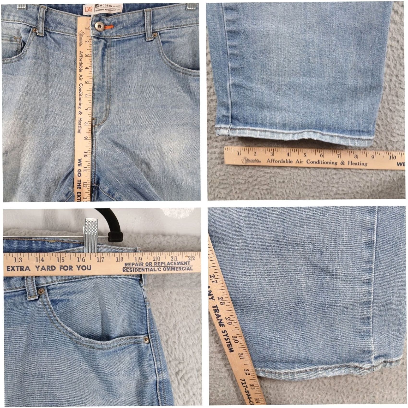 Lee Lee Modern Series Jeans Straight Denim 38x30 Light Wash Men Slim? Size US 38 / EU 54 - 6 Thumbnail