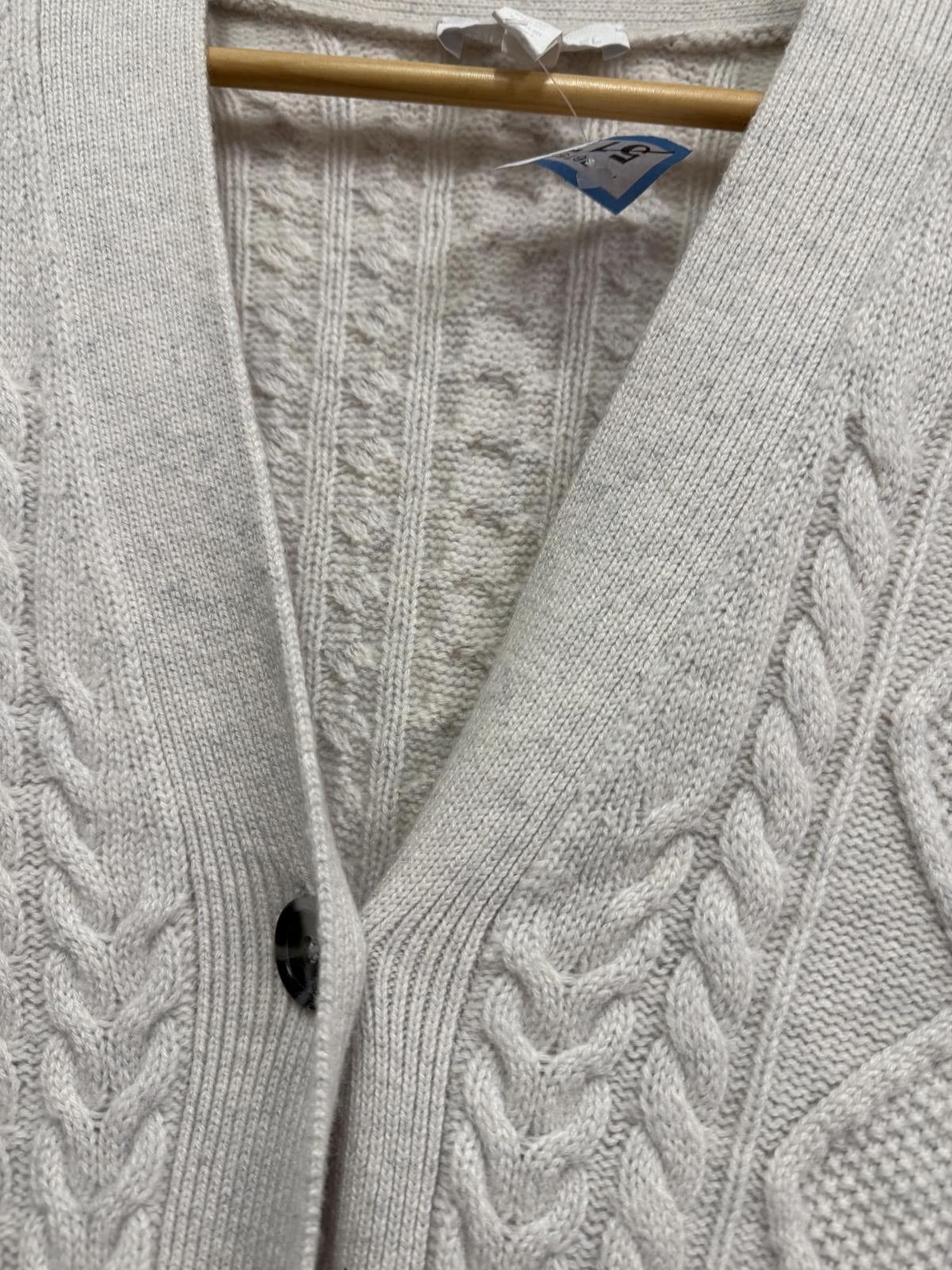 Nanga White Label White Label Cream Cable Knit Cardigan Sweater XS Size XS / US 0-2 / IT 36-38 - 3 Thumbnail
