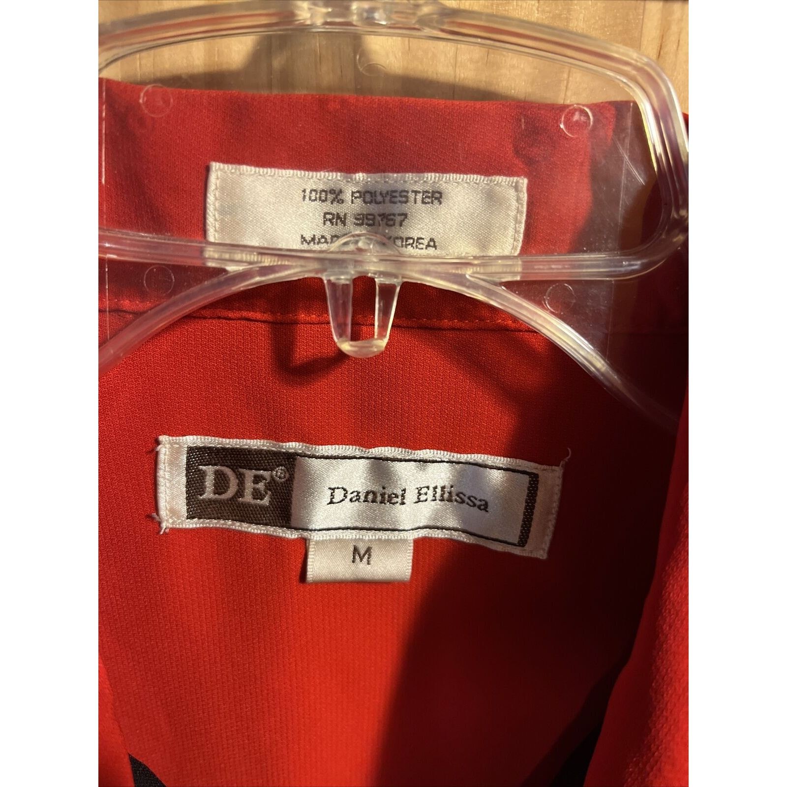 Other Daniel Ellisa Men's M Red Stripe SS Polyester Bowling Shirt Size US M / EU 48-50 / 2 - 2 Thumbnail