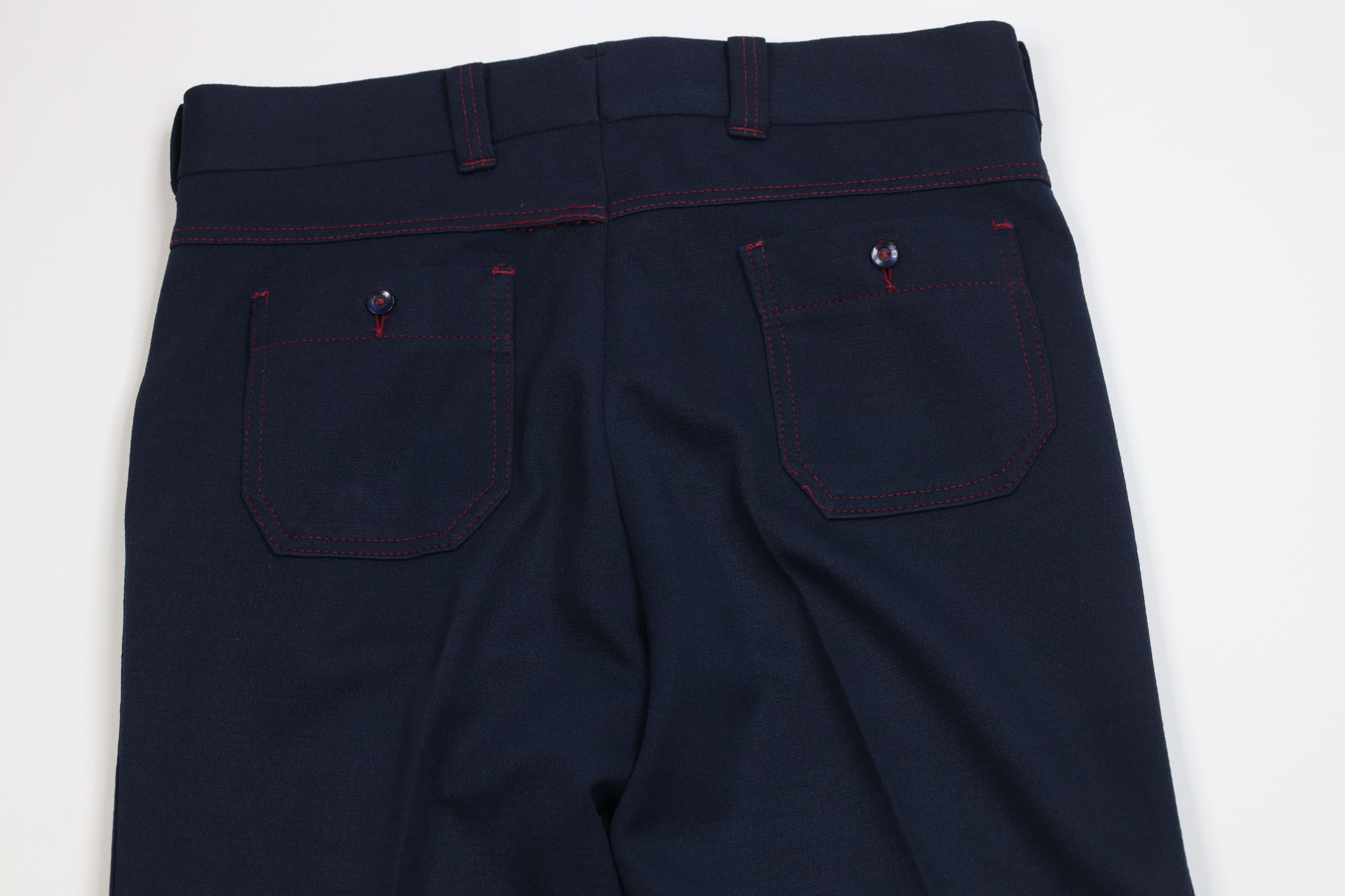Vintage Vintage 70s Streetwear Flared Wide Leg Chino Pants Blue USA Size US 34 / EU 50 - 11 Thumbnail