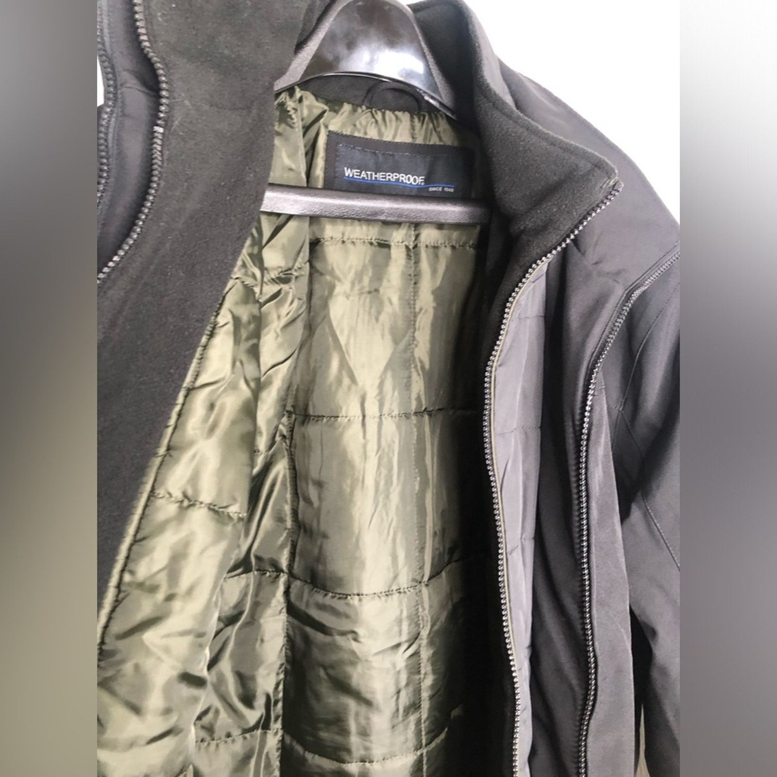 Weatherproof WEATHERPROOF Men’s Medium Black Hooded Double Zip Parka Size US M / EU 48-50 / 2 - 7 Thumbnail